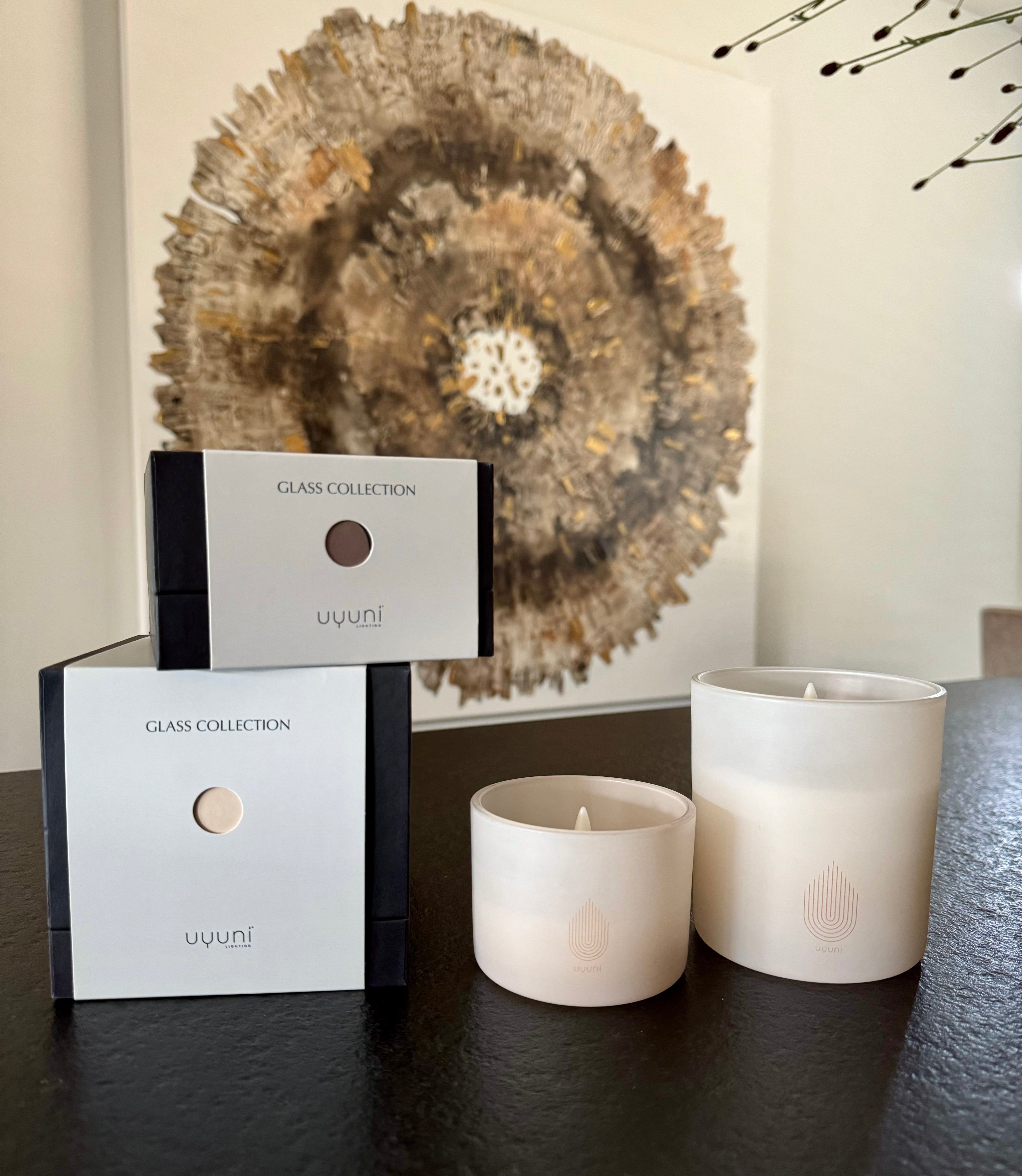 Uyuni led kaars in glas Vanilla set van 2