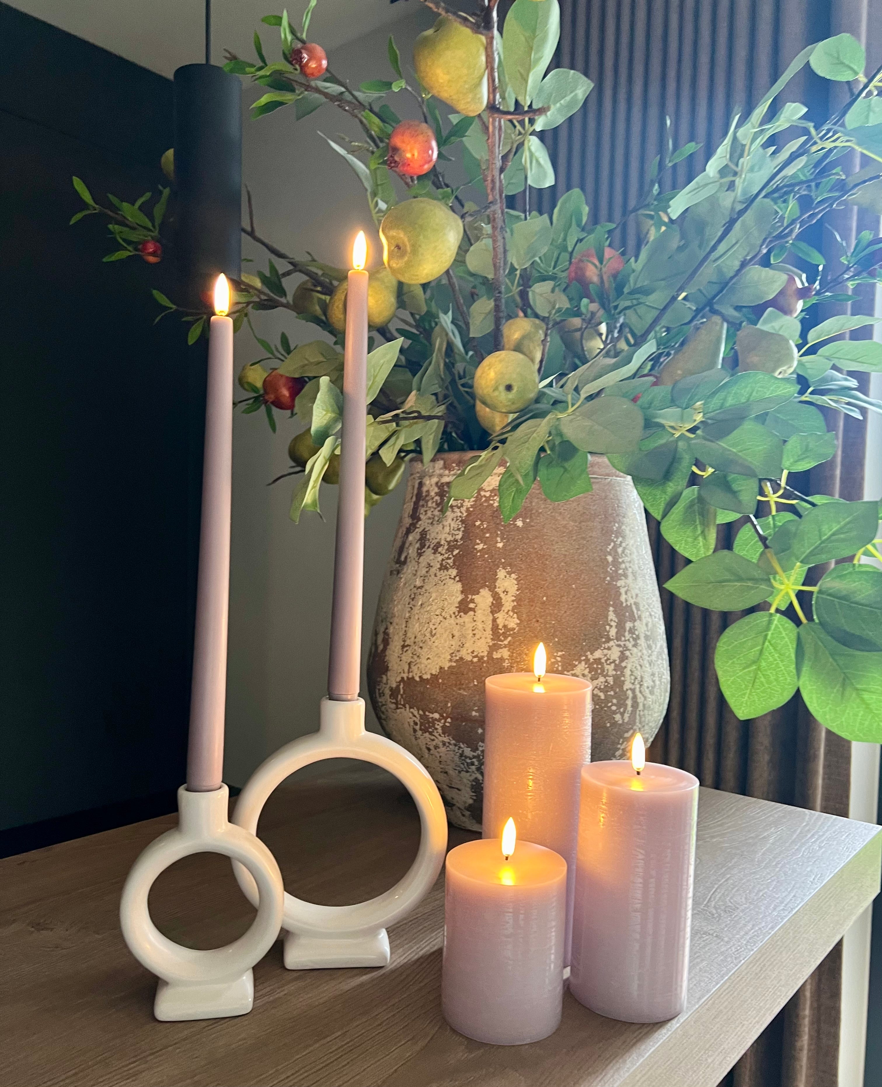 Uyuni LED dinner candles 2-pack | Light Lavende