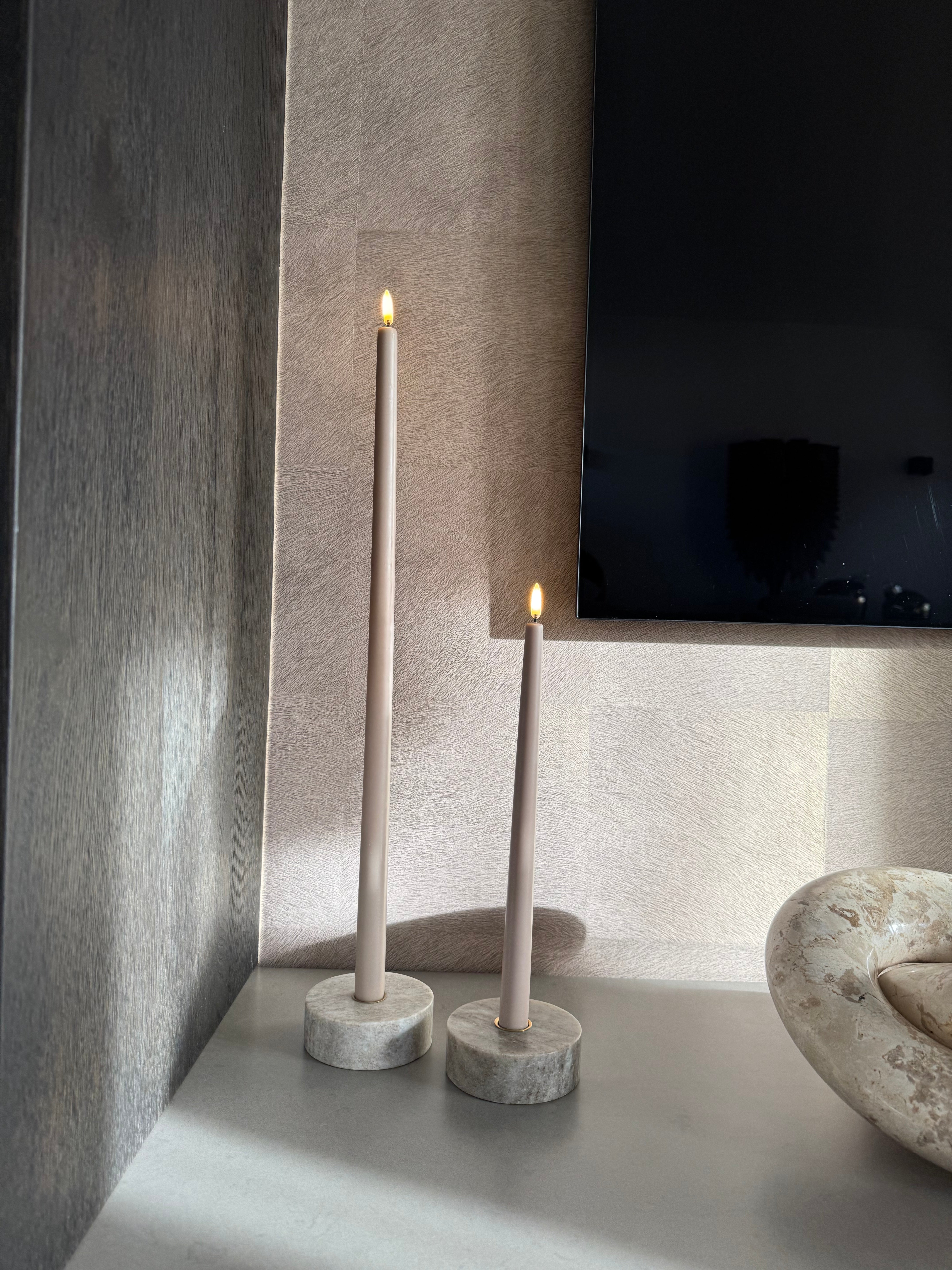 Uyuni Led smalle dinerkaarsen 2-pack | Beige