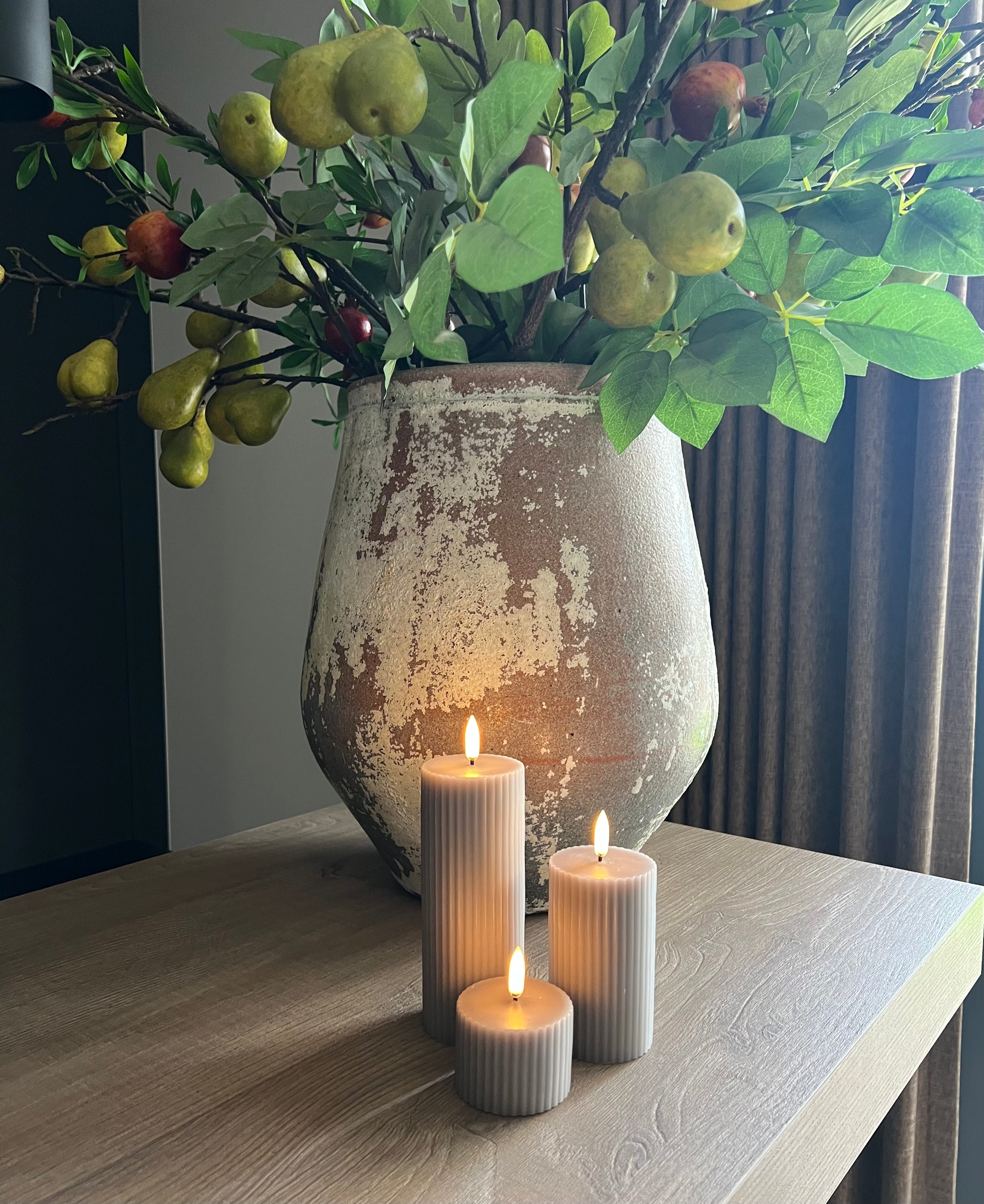 Uyuni Led Blokkaars ribbel set van 3 | Sandstone