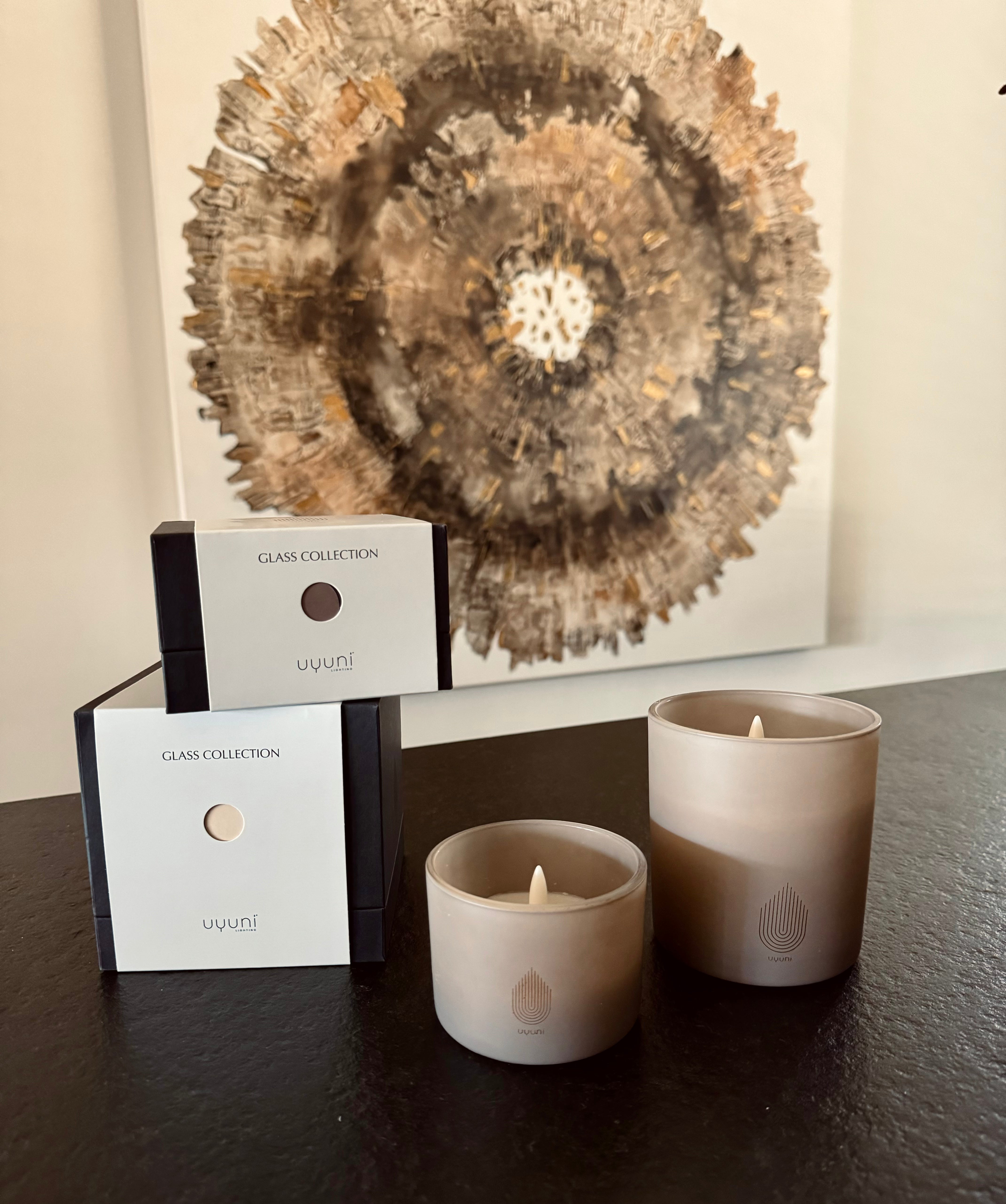 Uyuni led kaars in glas Sandstone S