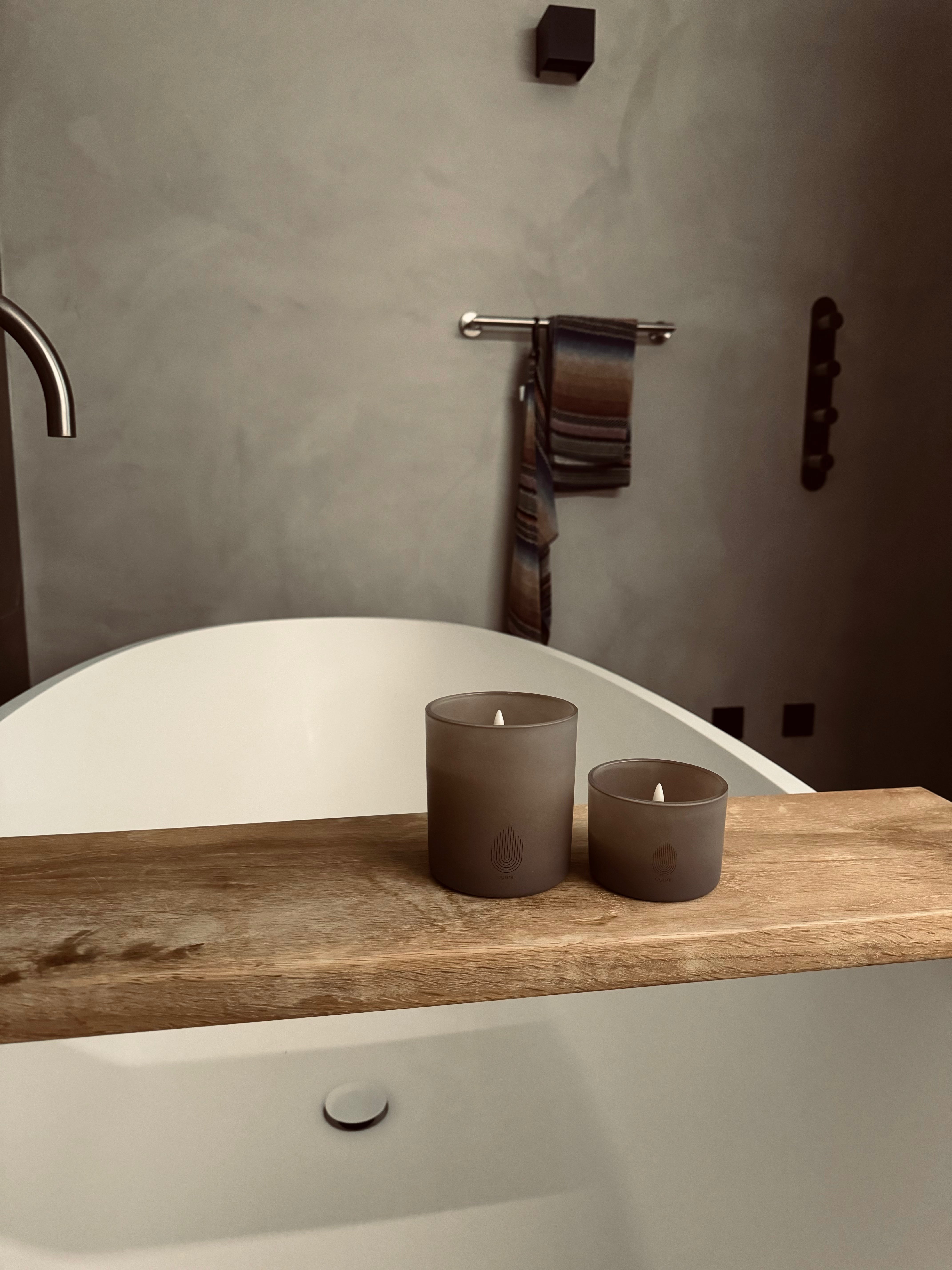 Uyuni led kaars in glas Sandstone S