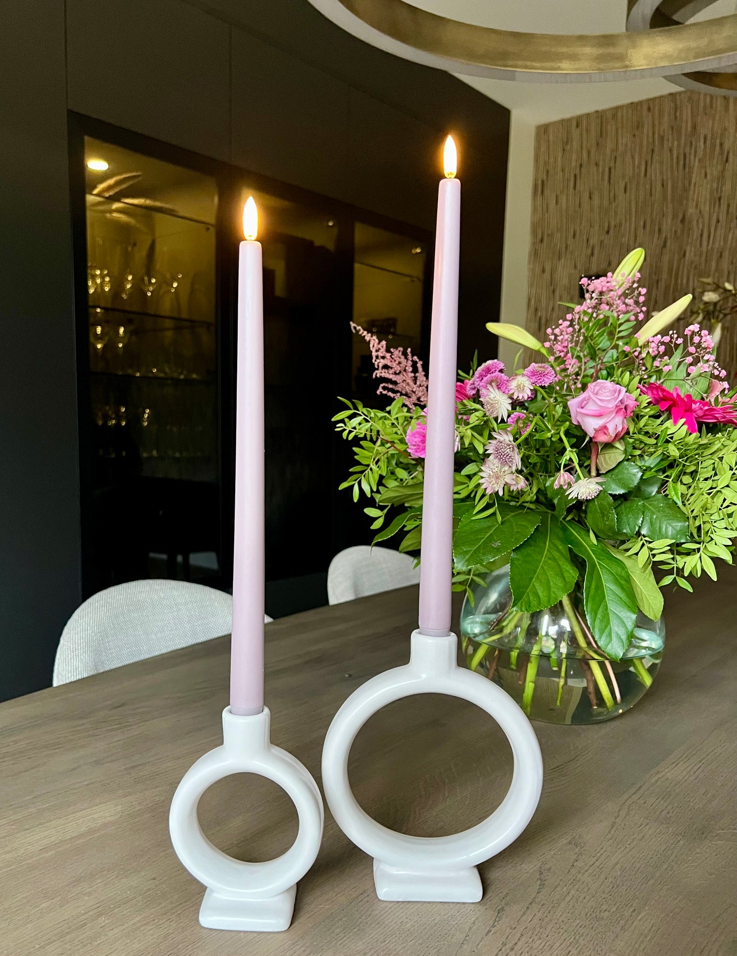 Uyuni LED dinner candles 2-pack | Light Lavende