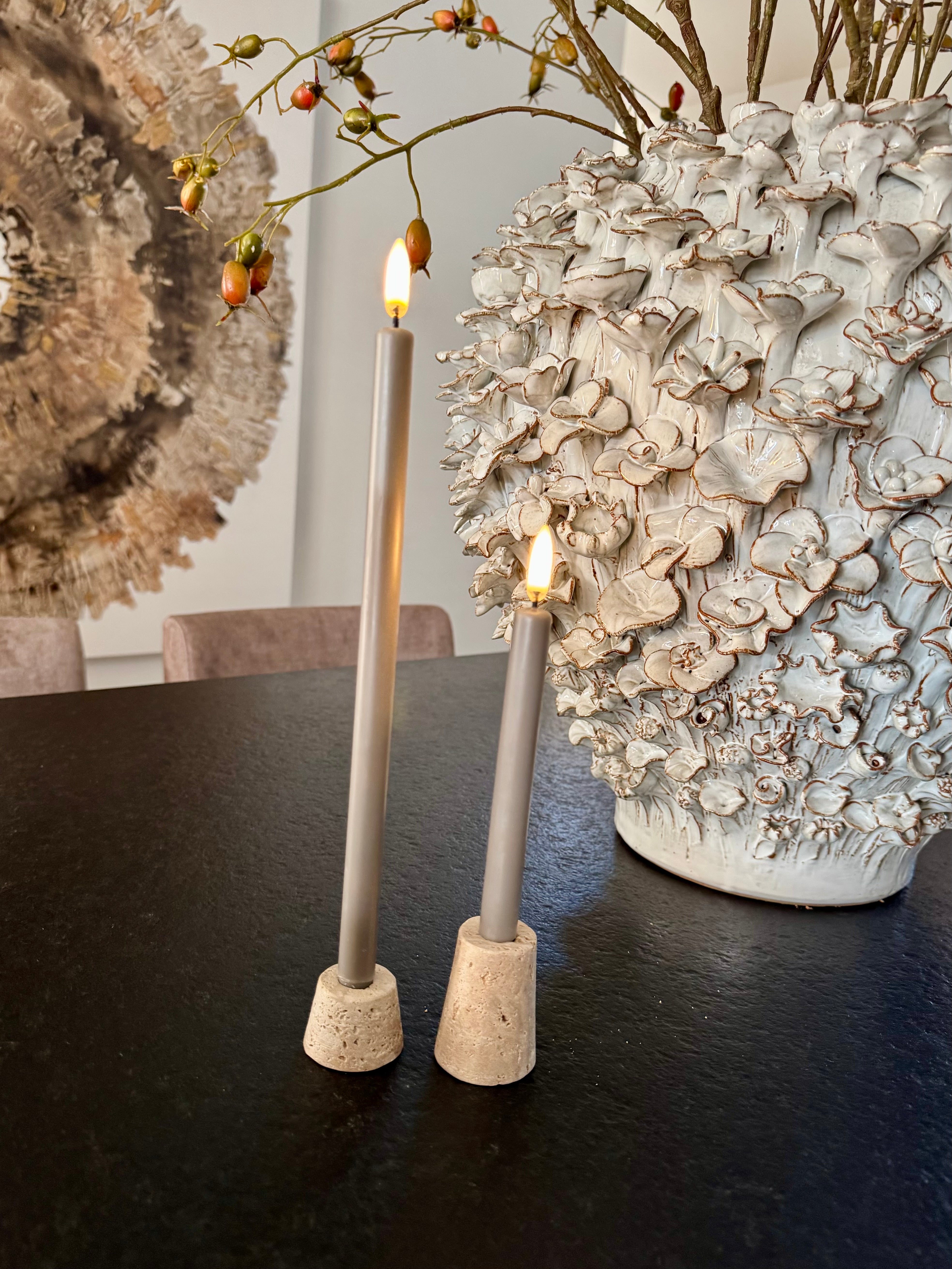 Uyuni Led mini dinerkaars 13 cm 2-pack | Sandstone