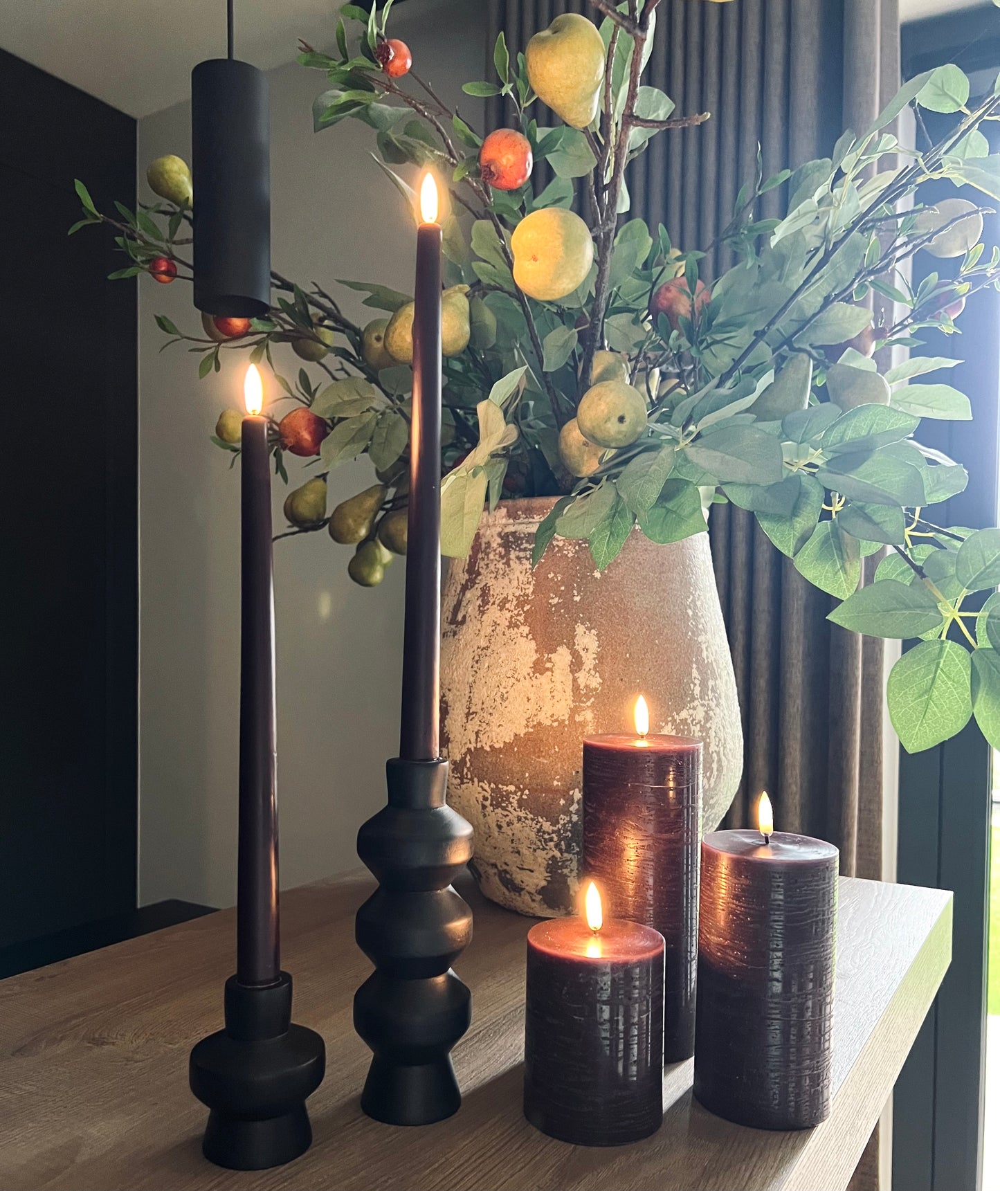 Uyuni LED dinner candles 2-pack | Plum