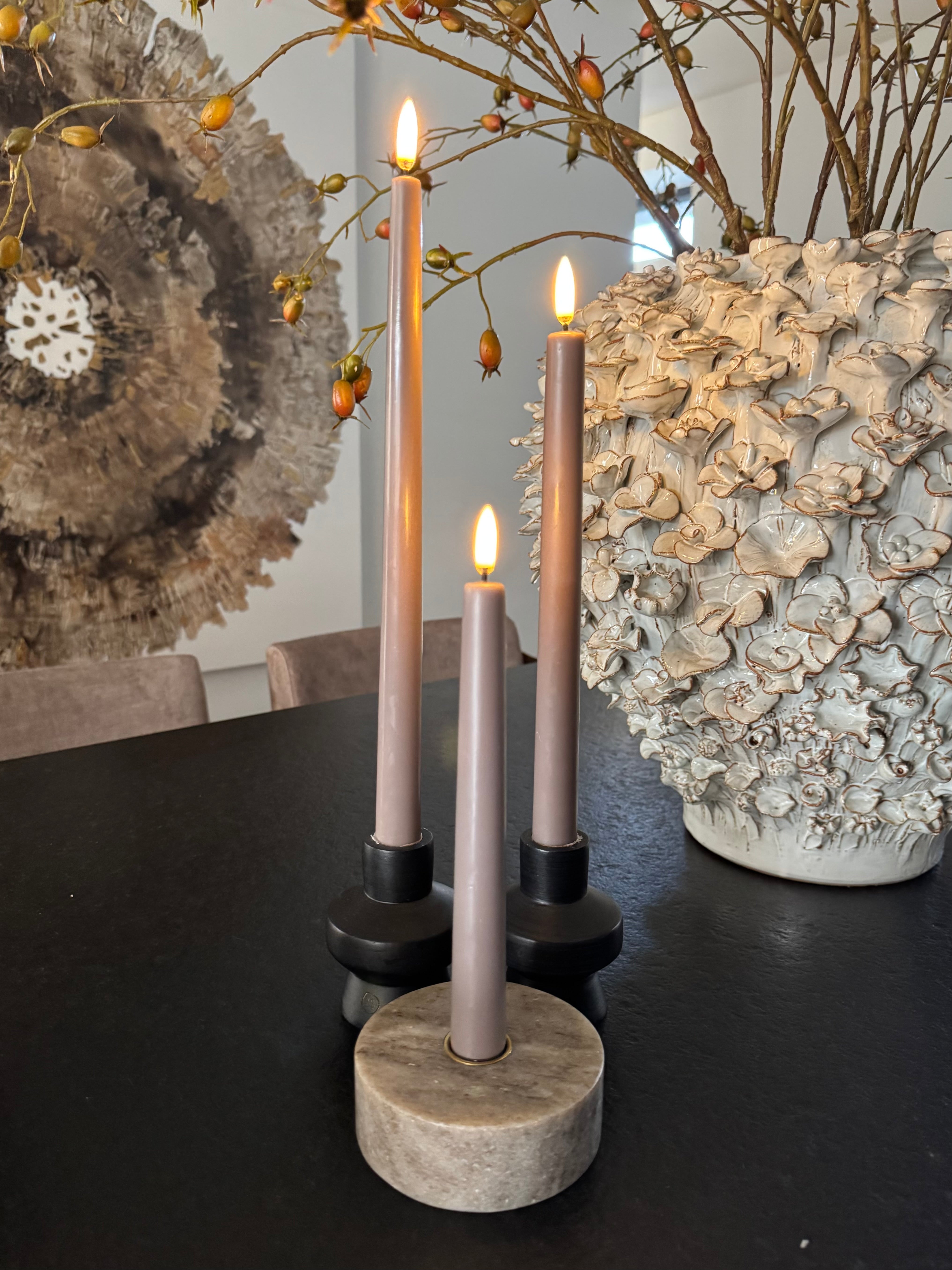 Uyuni Led dinerkaars classic 20 cm 2-pack | Sandstone