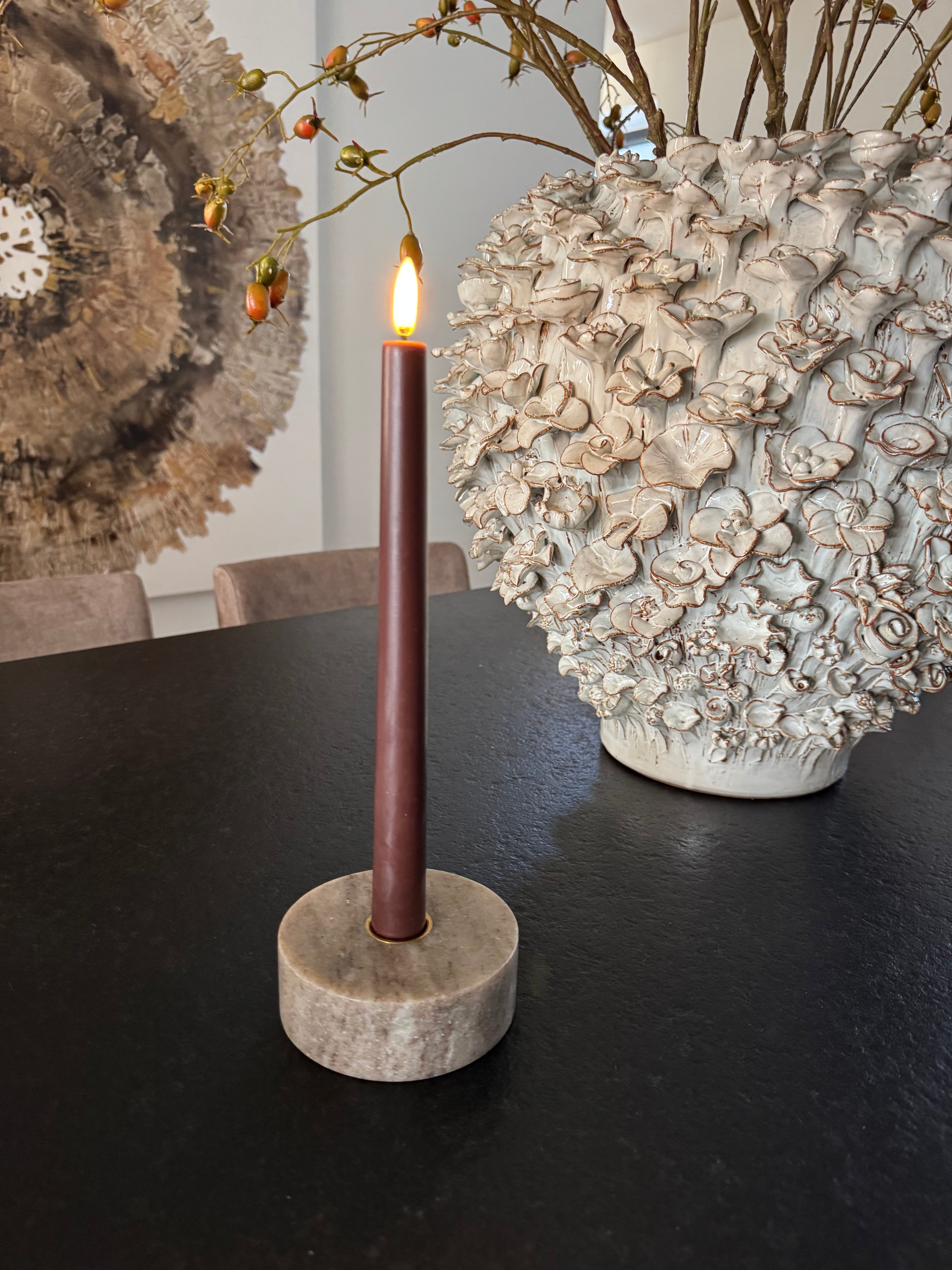 Uyuni Led dinerkaarsen 2-pack | Bruin