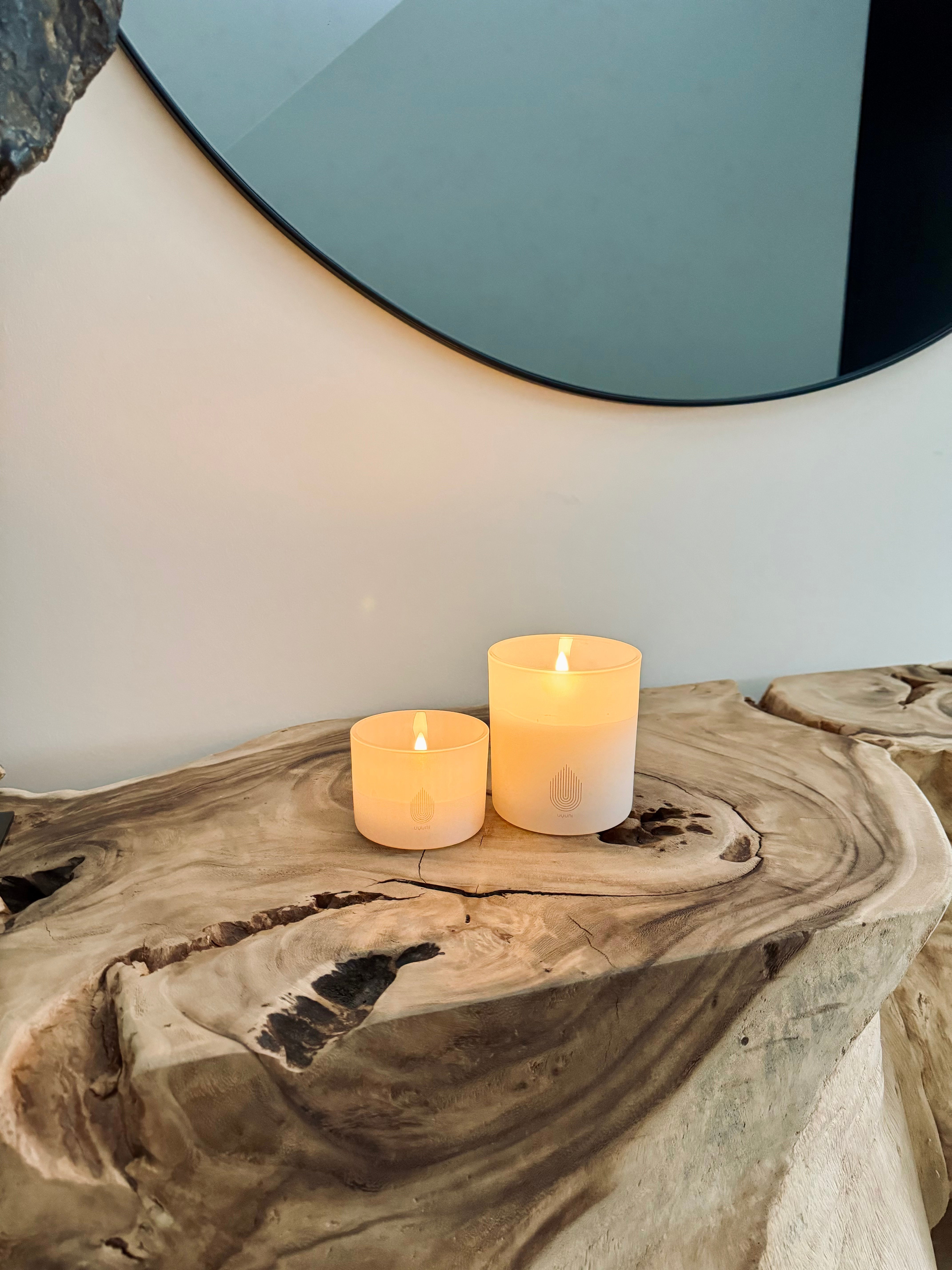 Uyuni led kaars in glas Vanilla set van 2