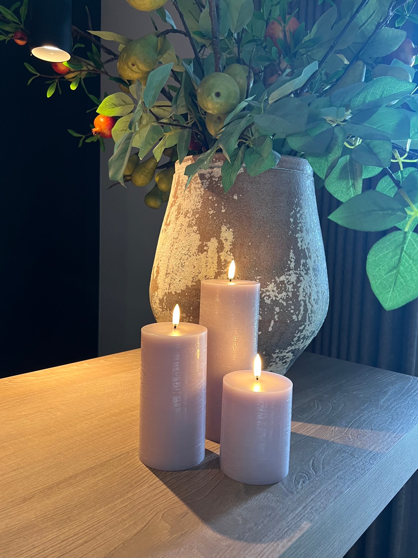 Uyuni Led Block Candle M | Light Lavender