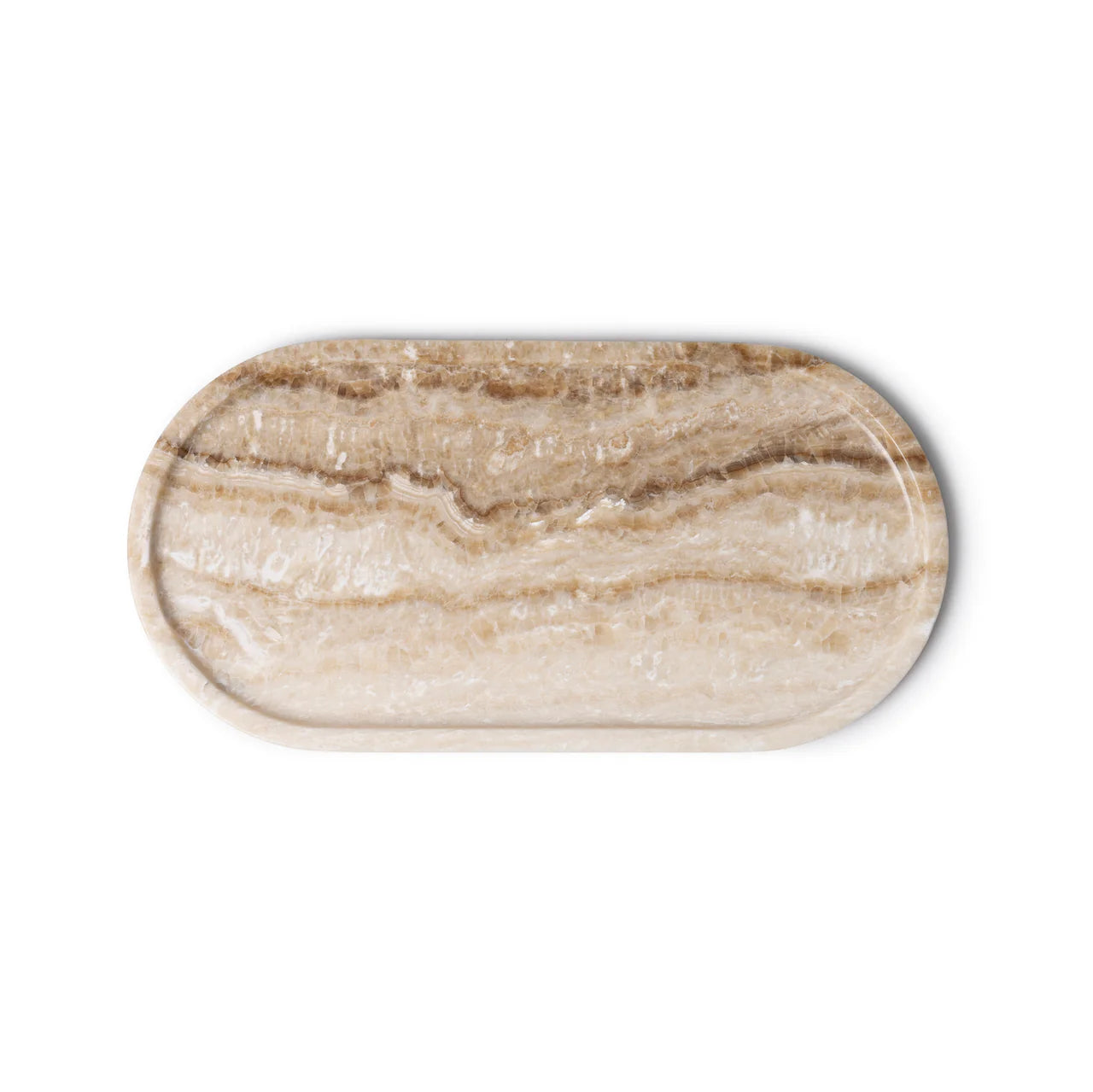 Marmer tray ovaal 40x20cm | sandal onyx