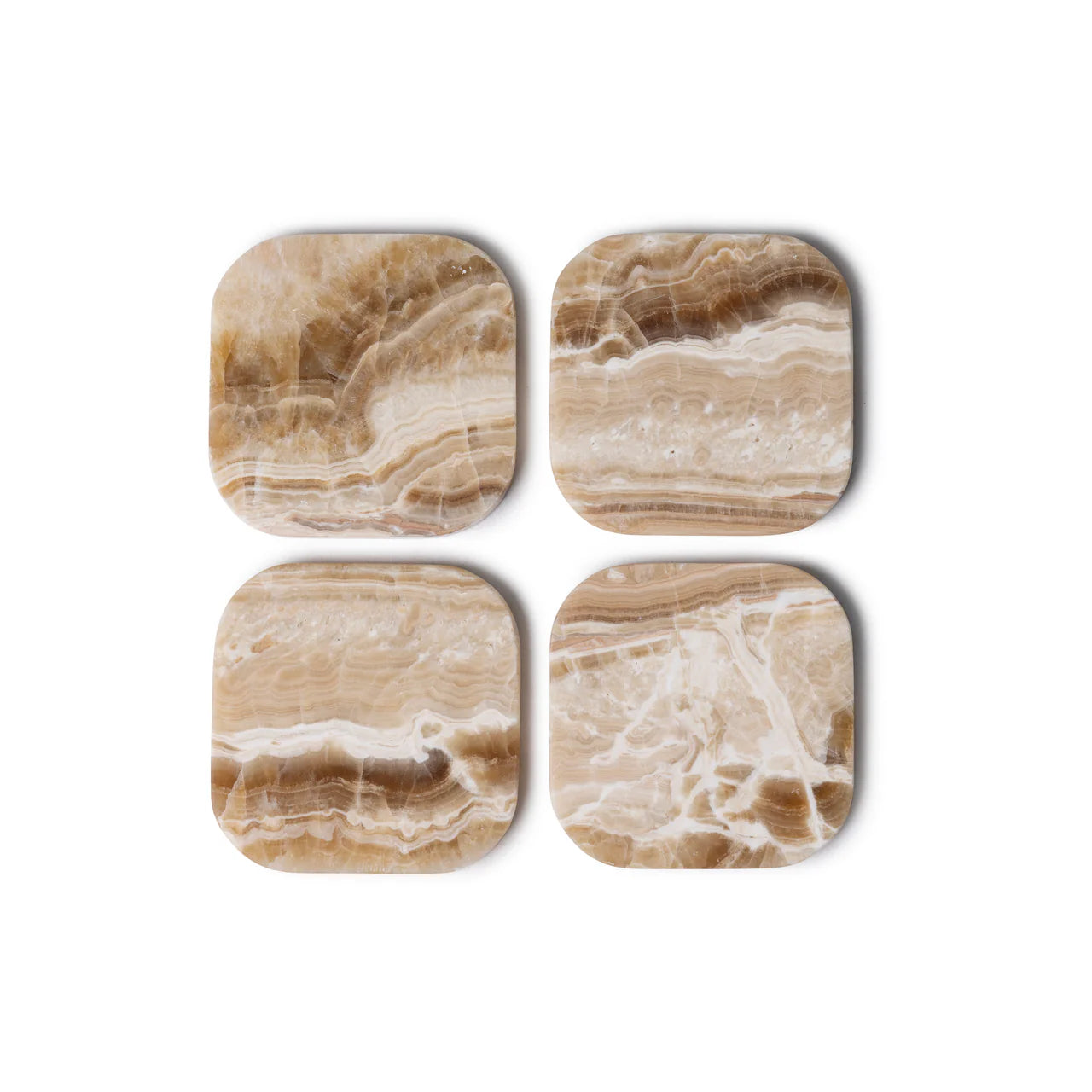 Marmer onderzetters, set van 4 stuks | sandal onyx