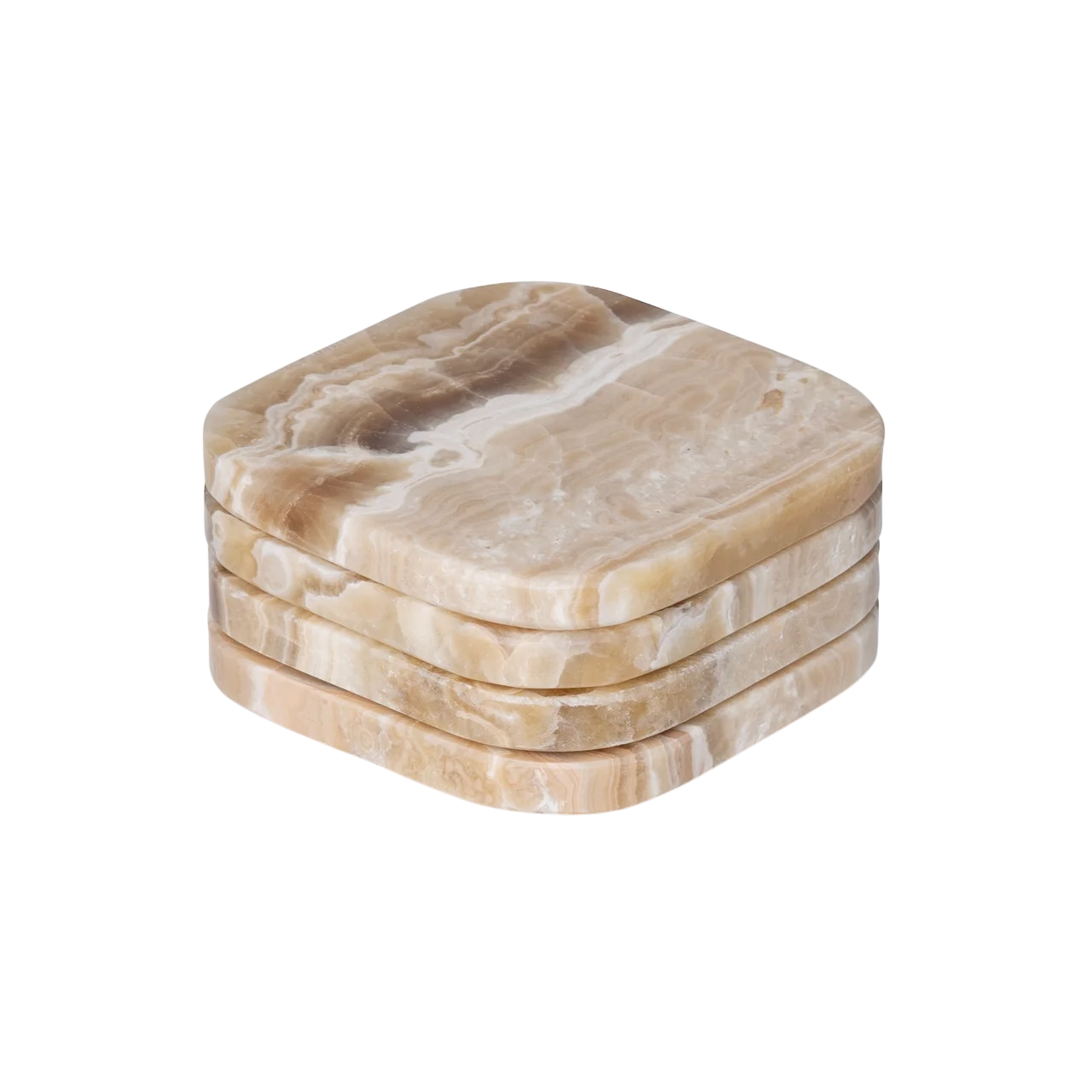 Marmer onderzetters, set van 4 stuks | sandal onyx