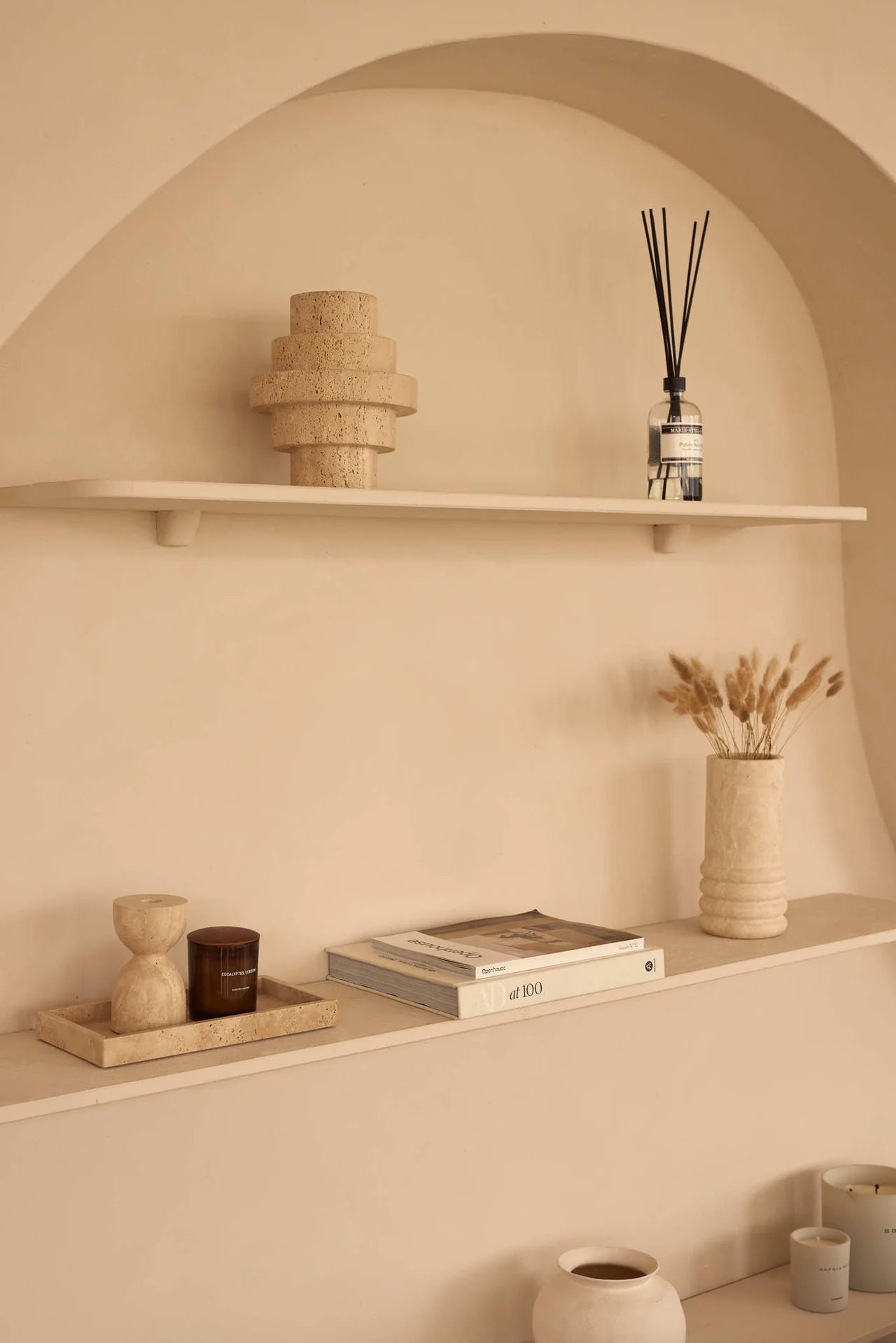 Design kaarshouder | Travertine