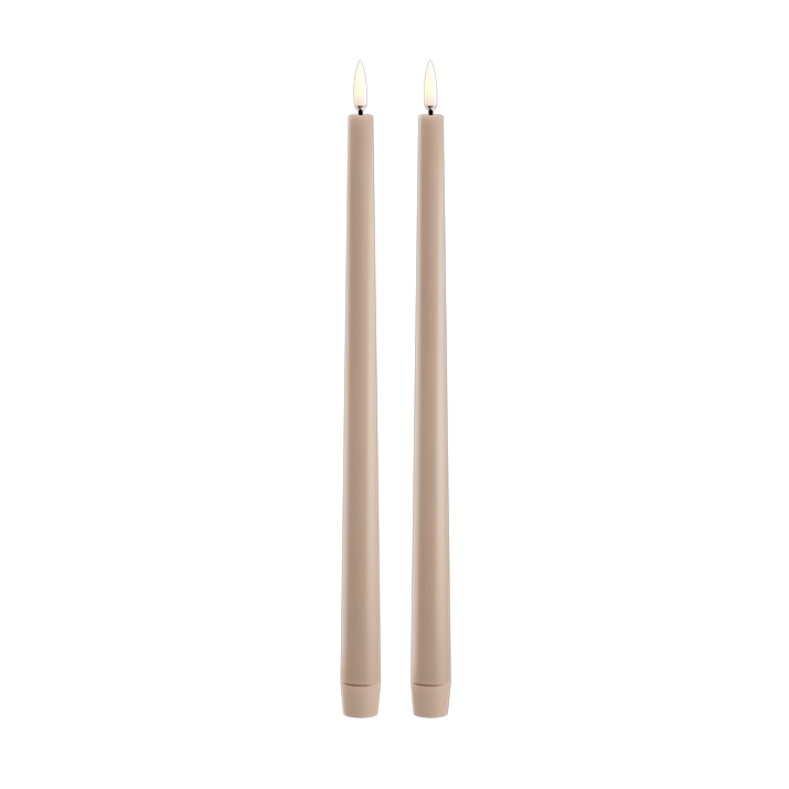 Uyuni Led smalle dinerkaarsen 2-pack | Beige