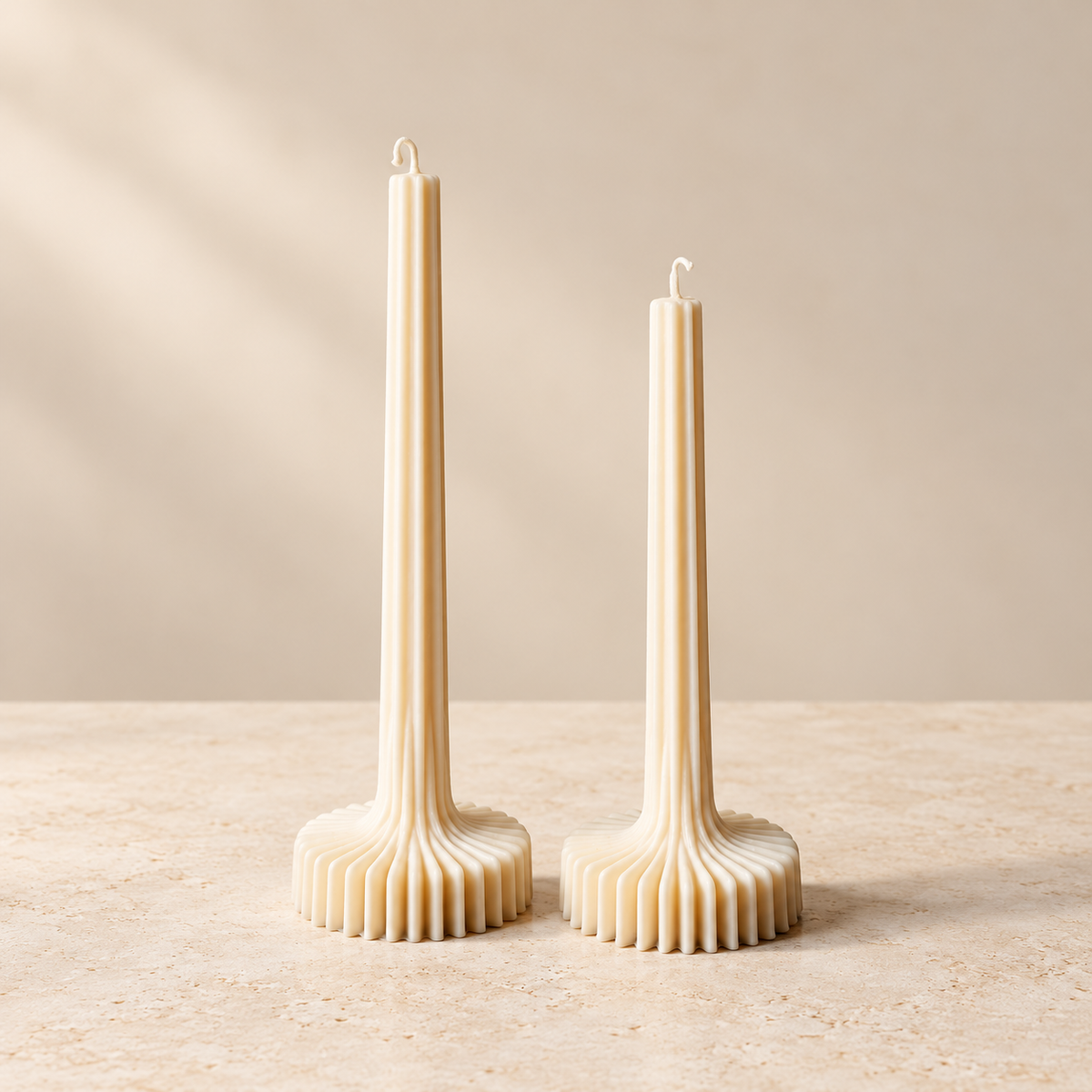 Ribbel Lantaarn kaars | Off White