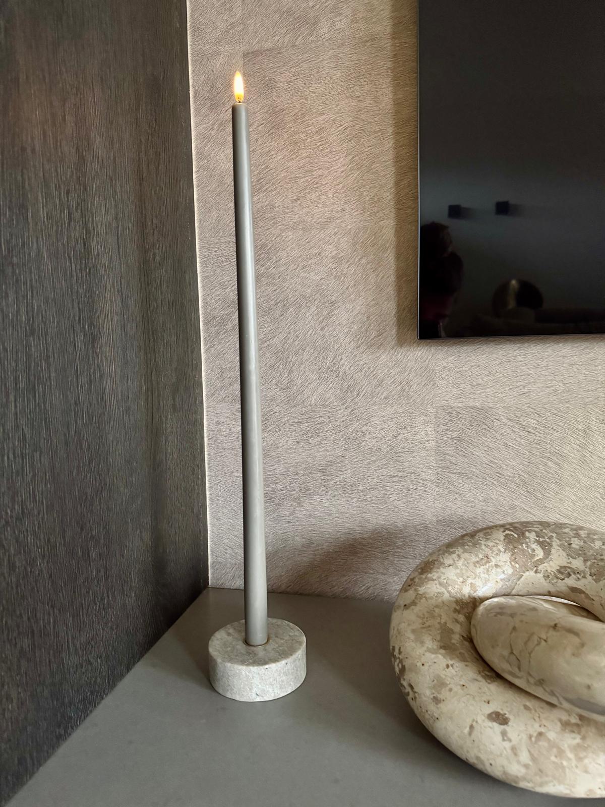 Marmeren kandelaar houder | Beige