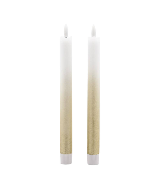 Set LED Dinner Candles | Gold / white