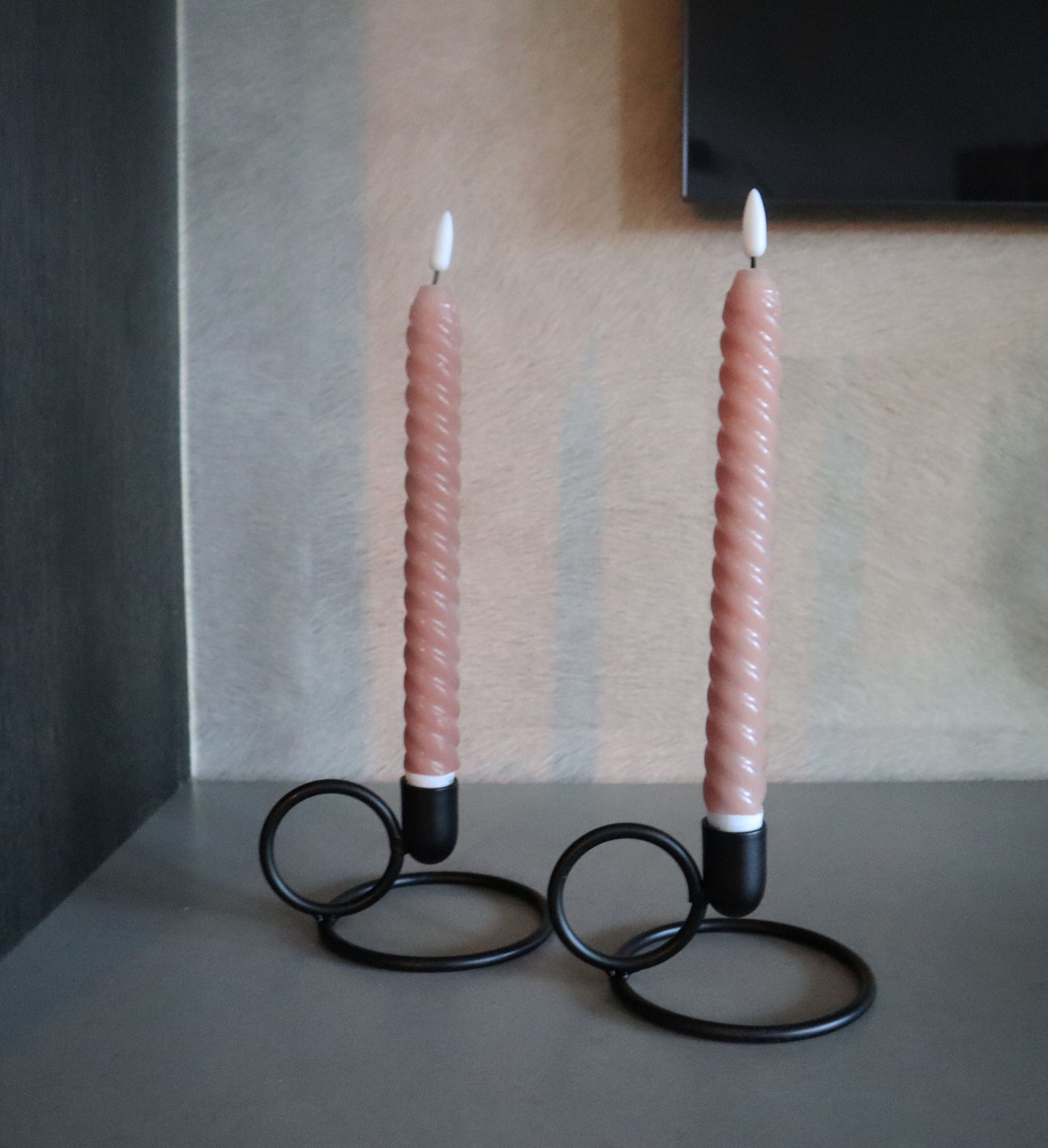 Swirl LED dinner candles | Pink