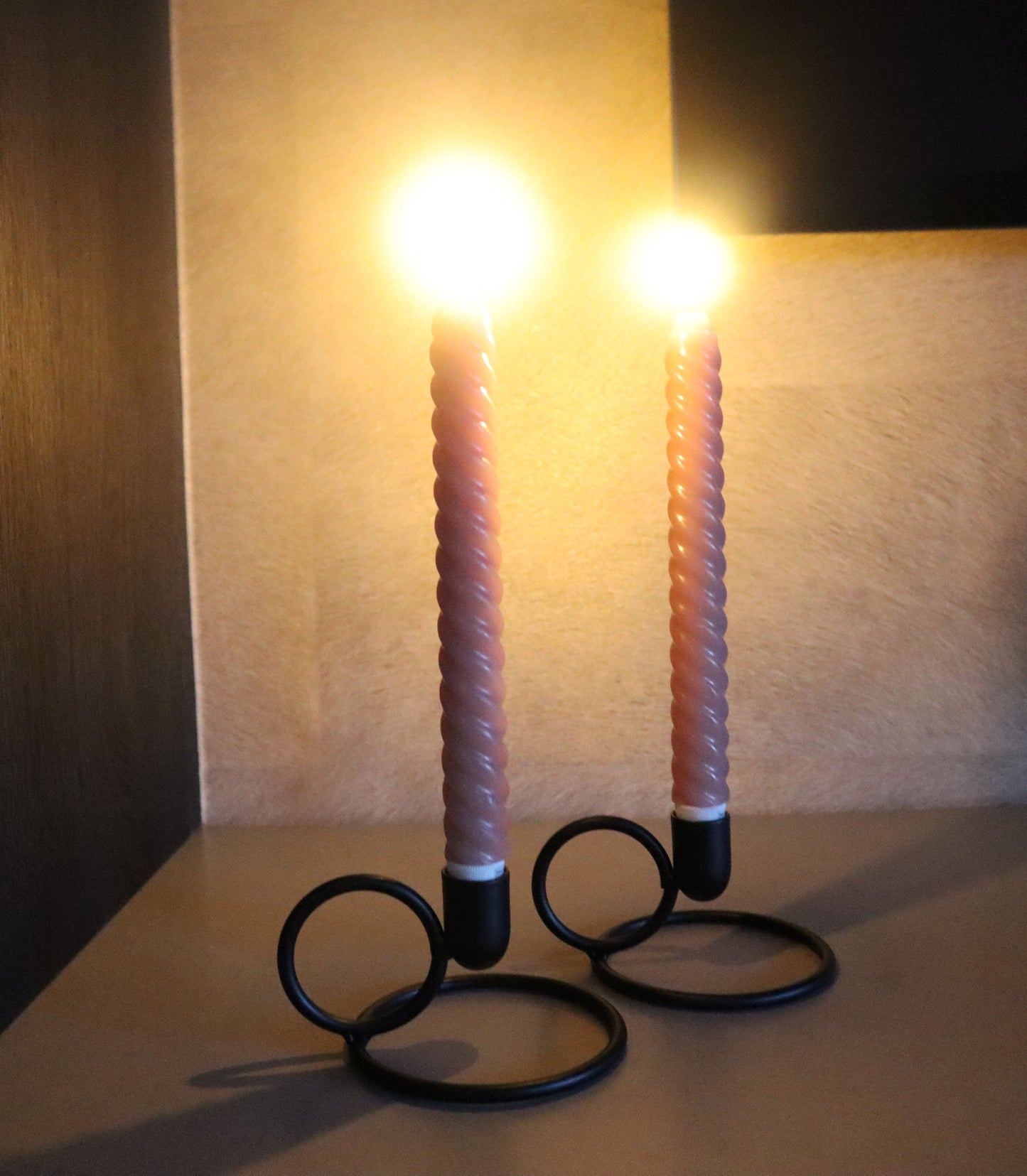 Swirl LED dinner candles | Pink