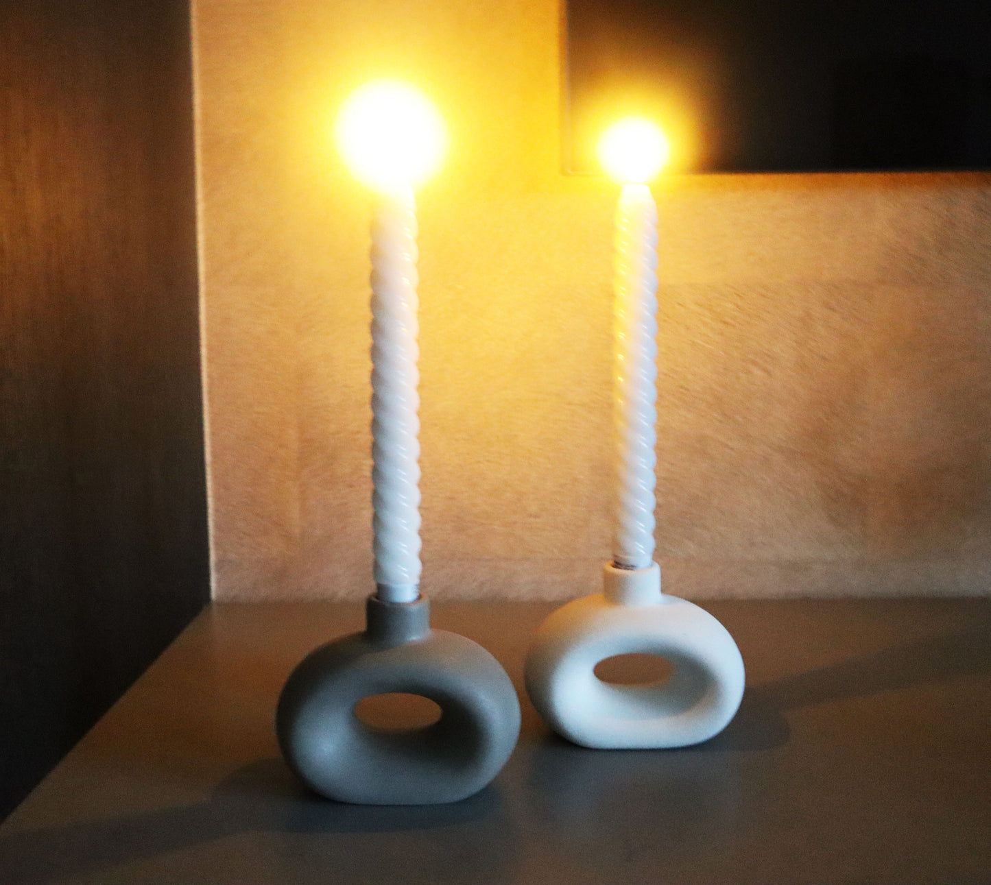 Swirl Led dinerkaarsen | Wit