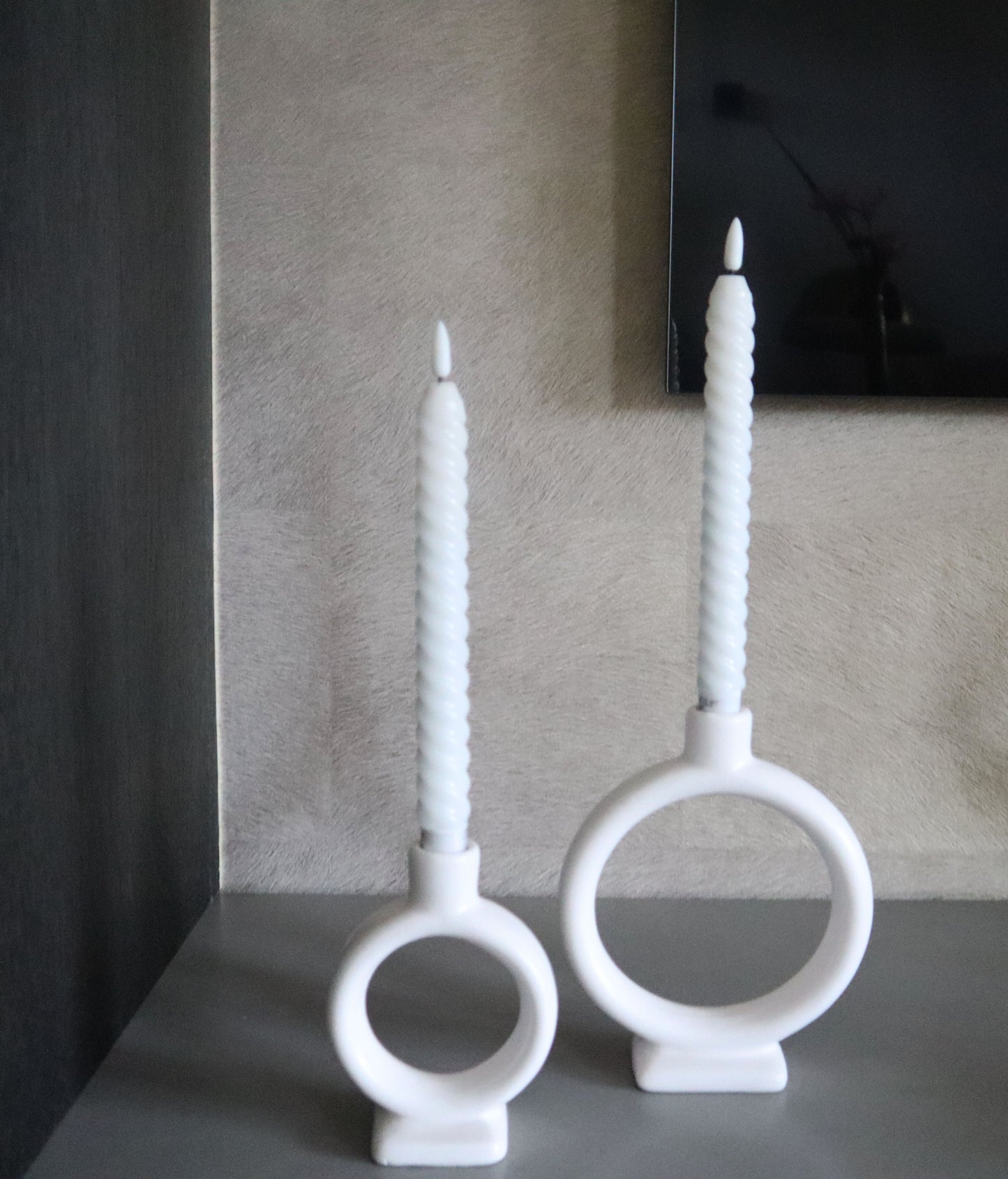 Swirl Led dinerkaarsen | Wit