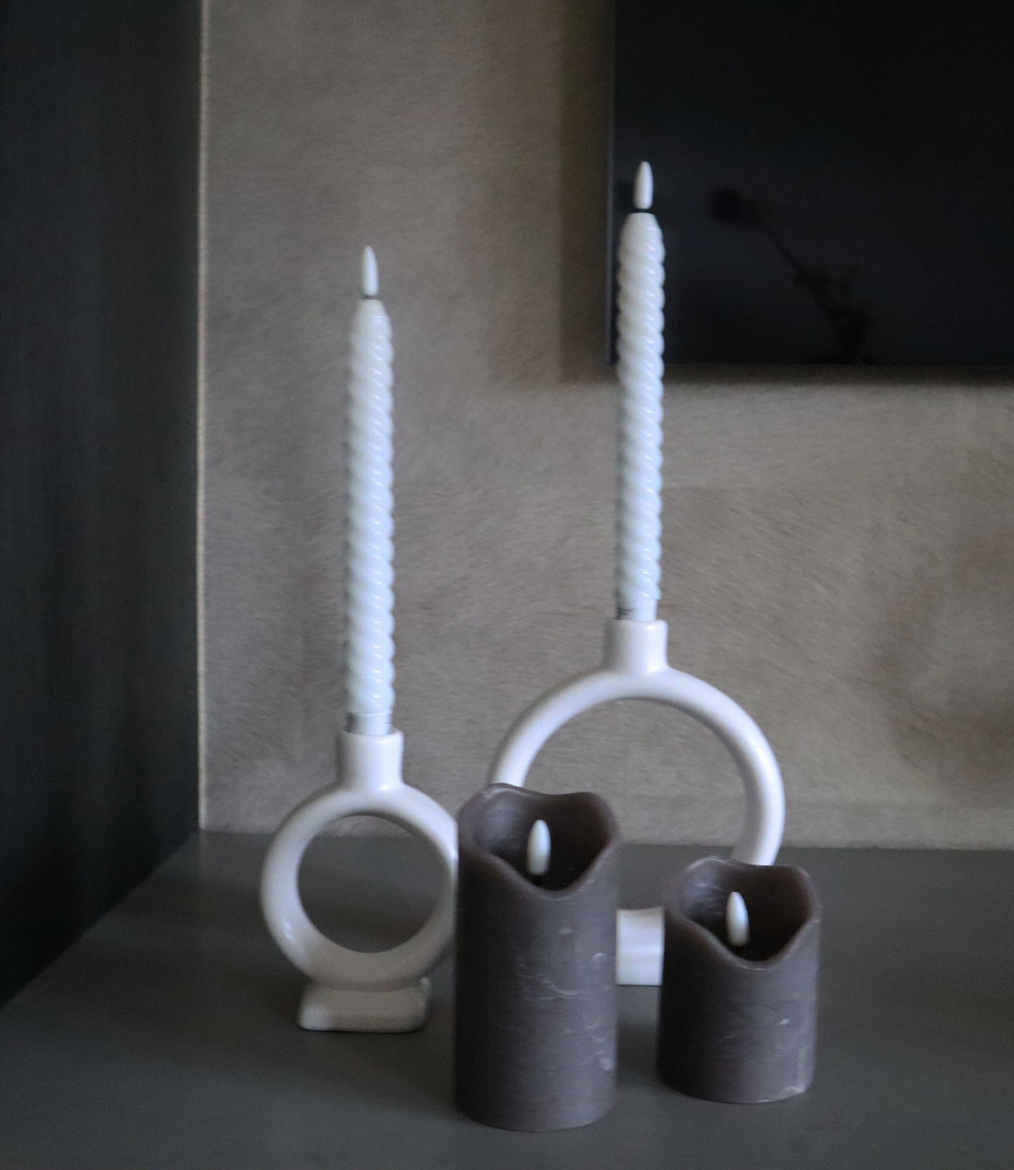 LED block candle S | Gray