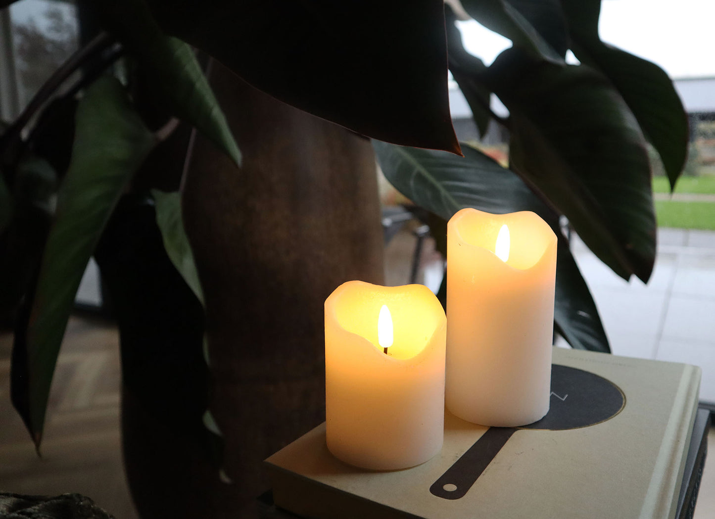 LED block candle S | White