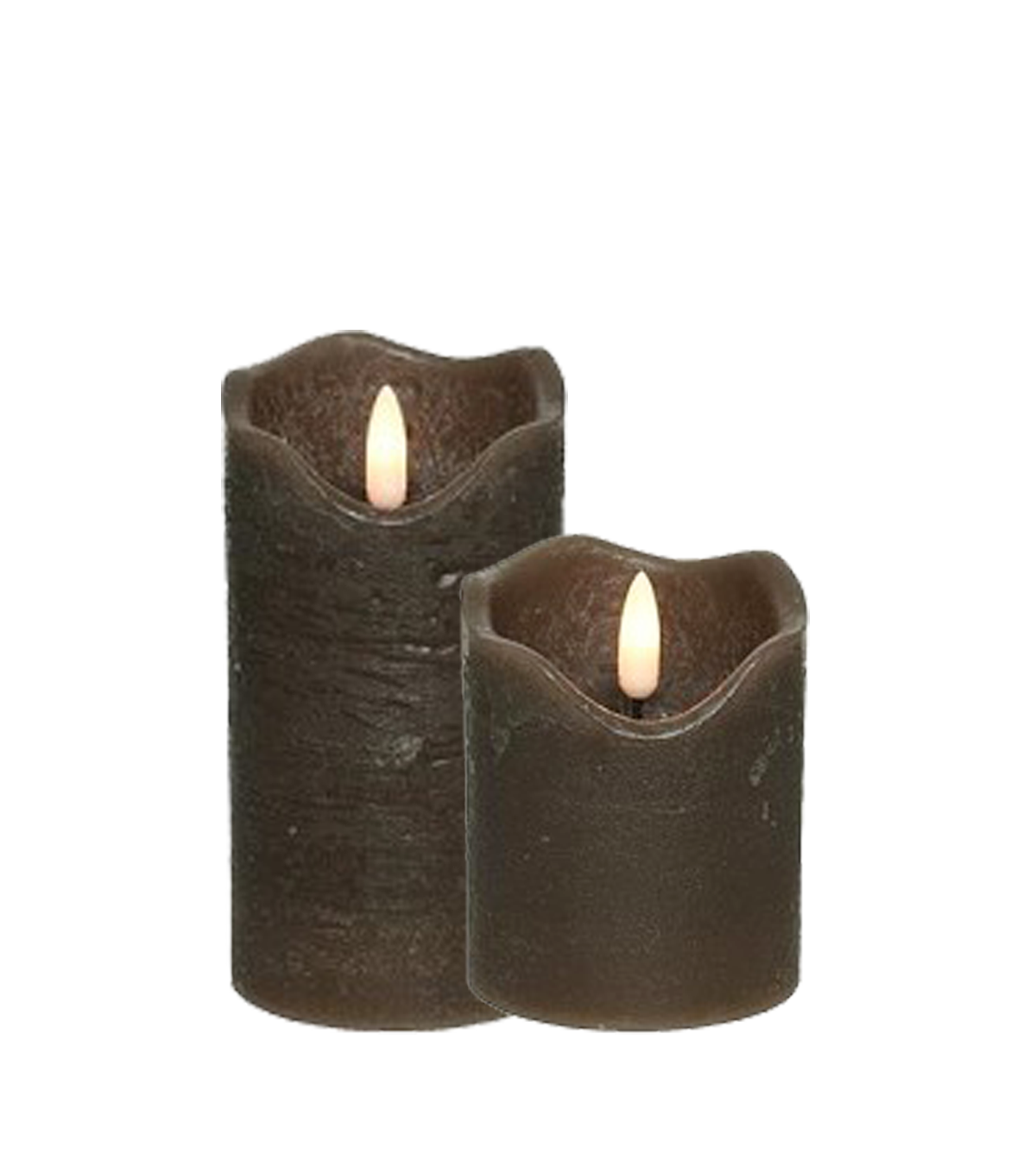 Set | LED pillar candles grey