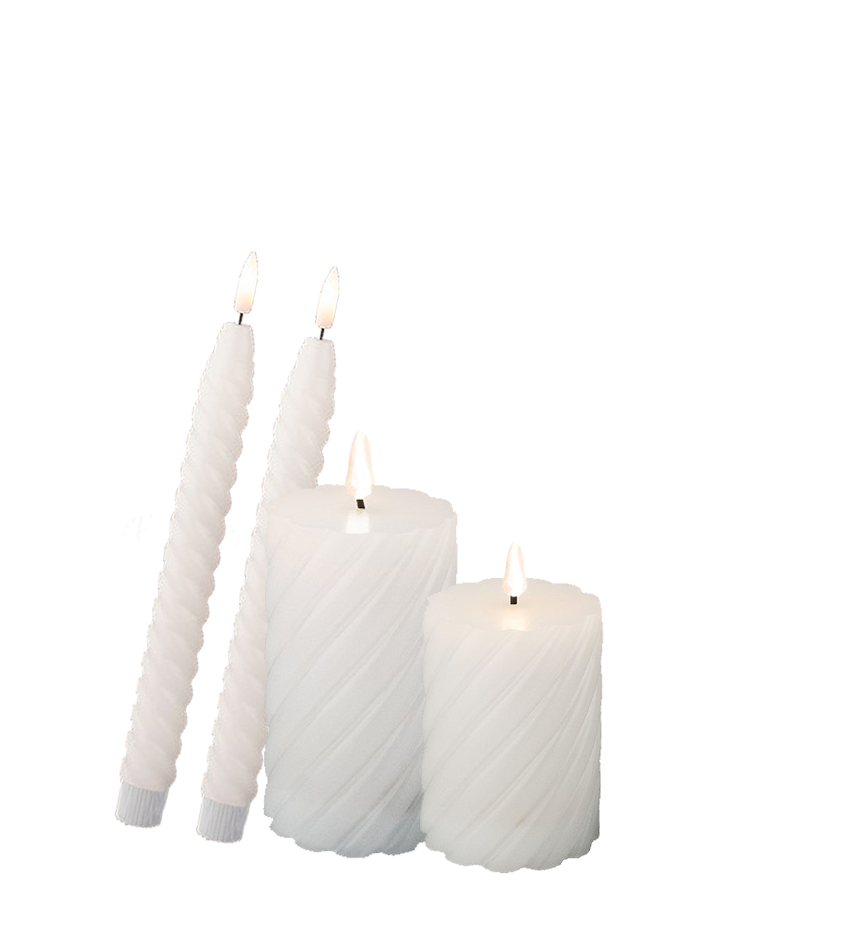 Set | Swirl kaarsen wit