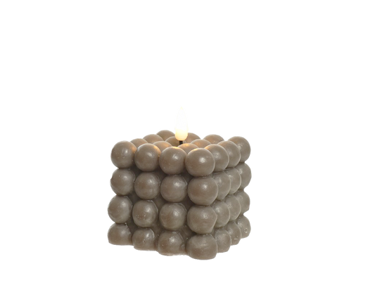 Bubble led kaars | Grijs