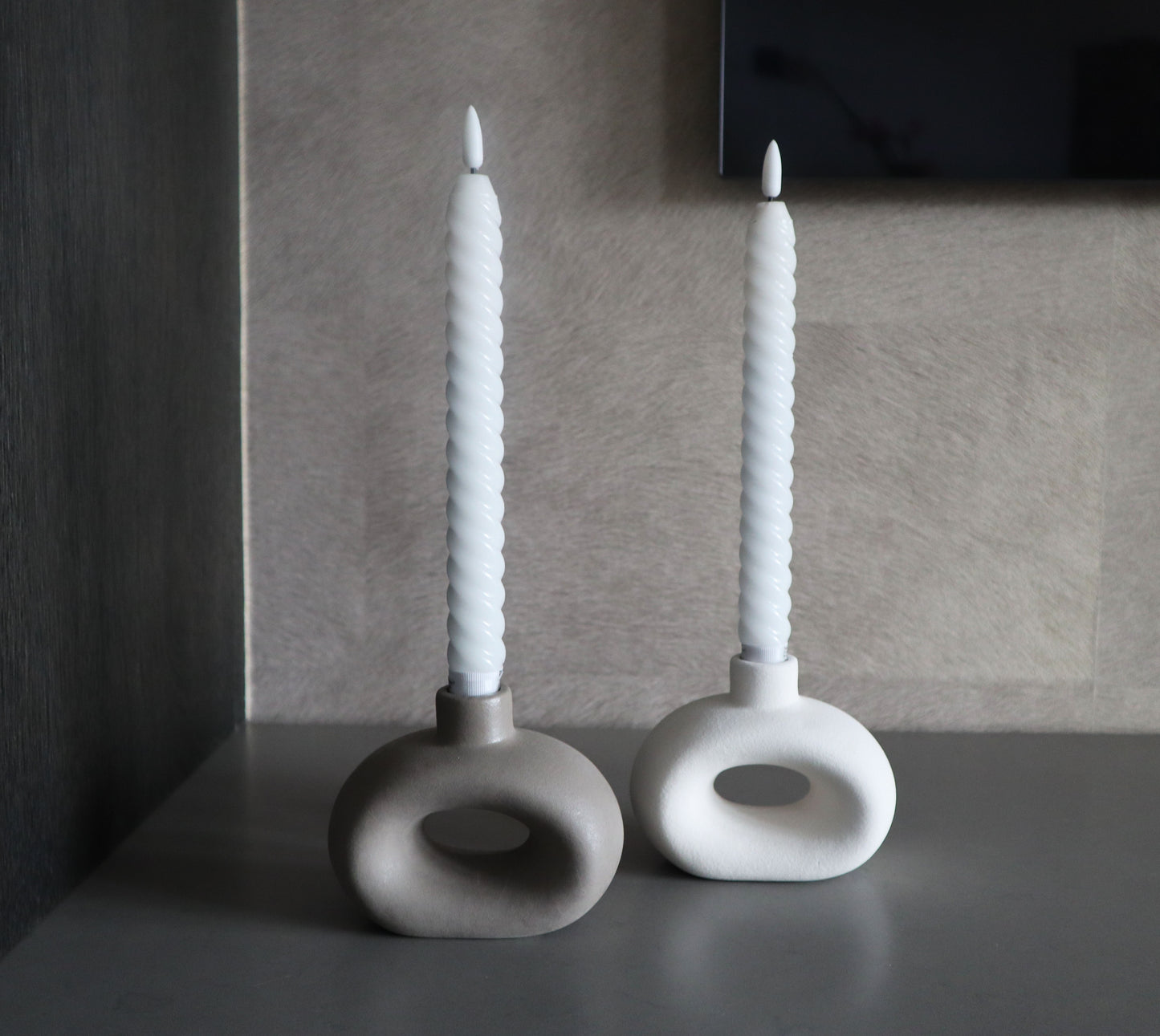 Swirl Led dinerkaarsen | Wit