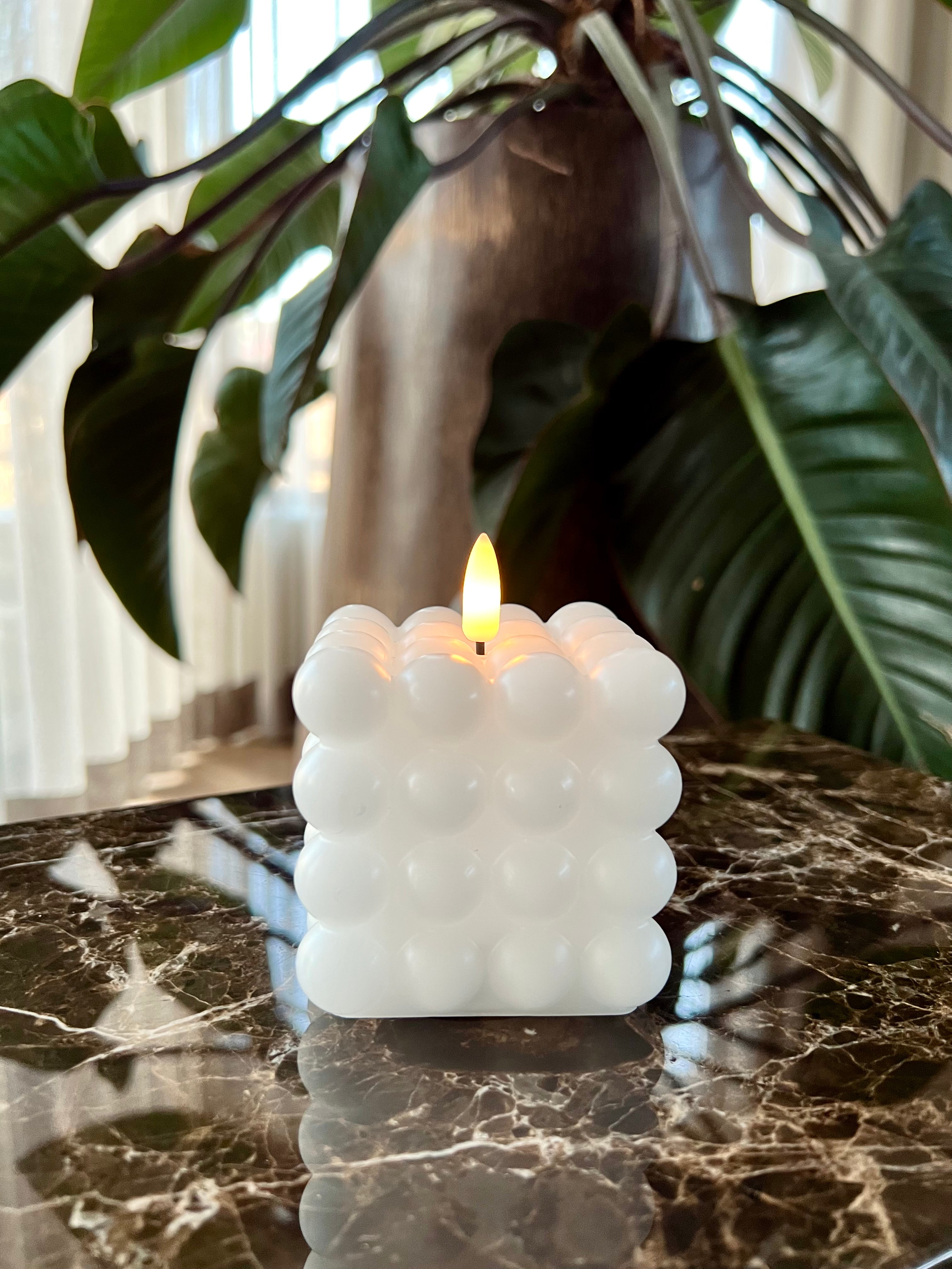Bubble led kaars | Wit