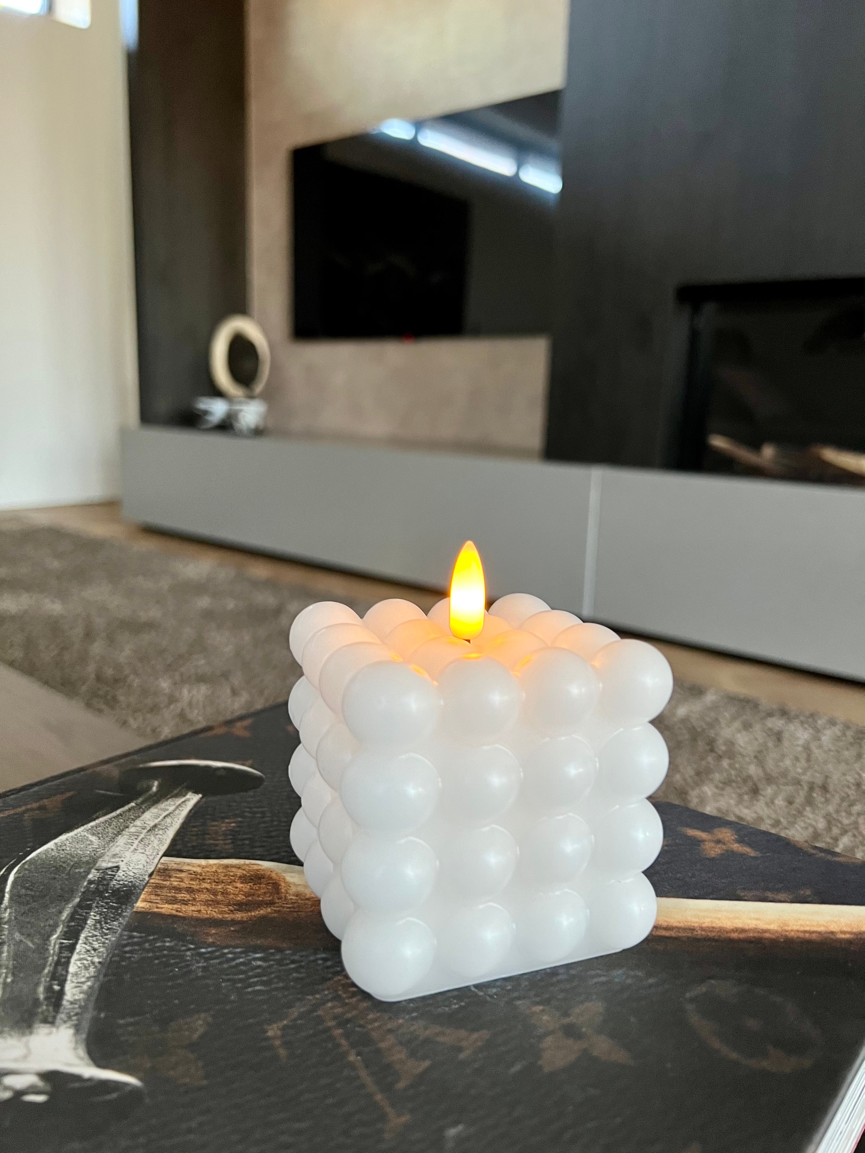 Bubble led kaars | Wit