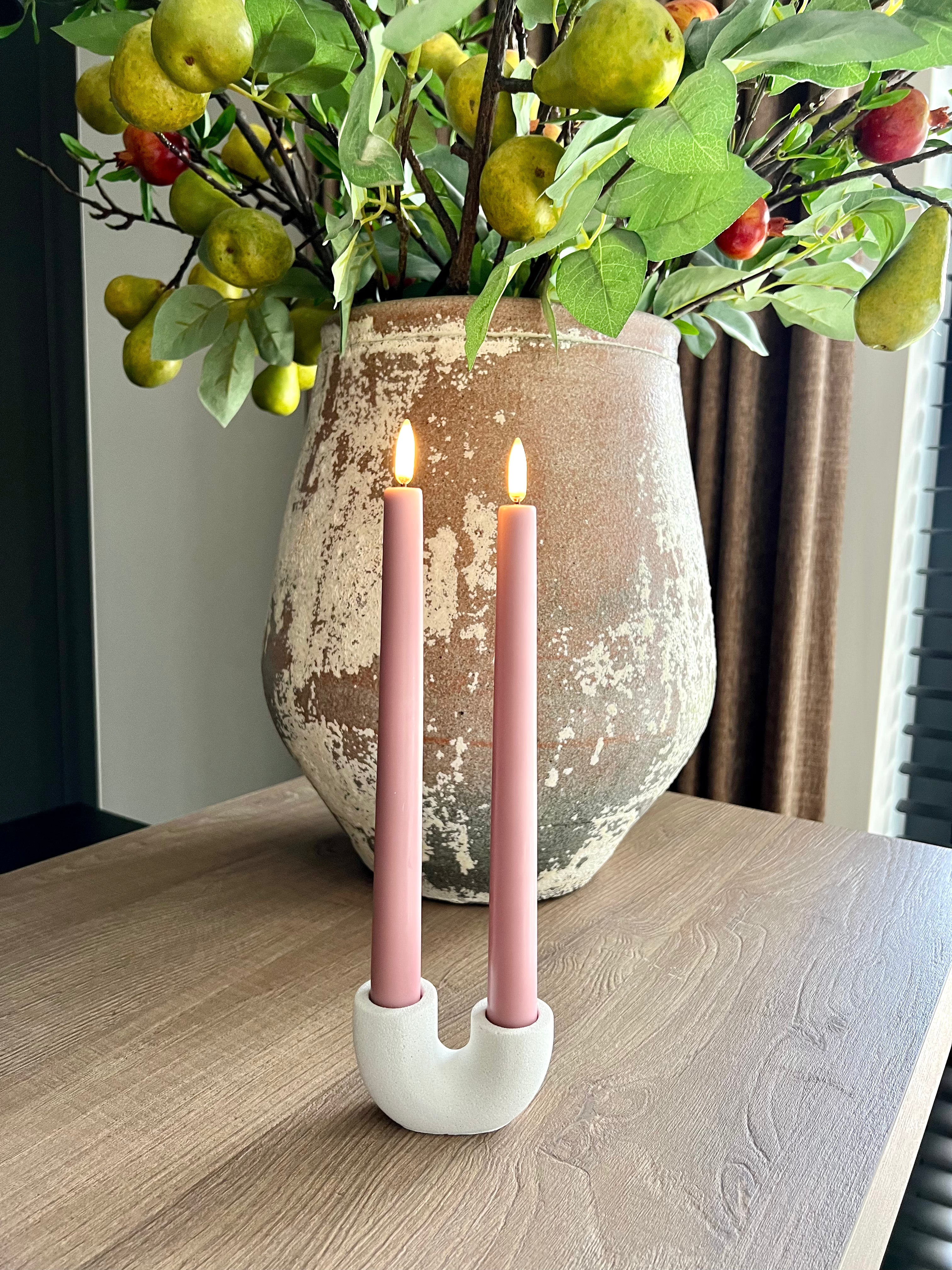 Uyuni Led dinner candles 2-pack | Dusty pink