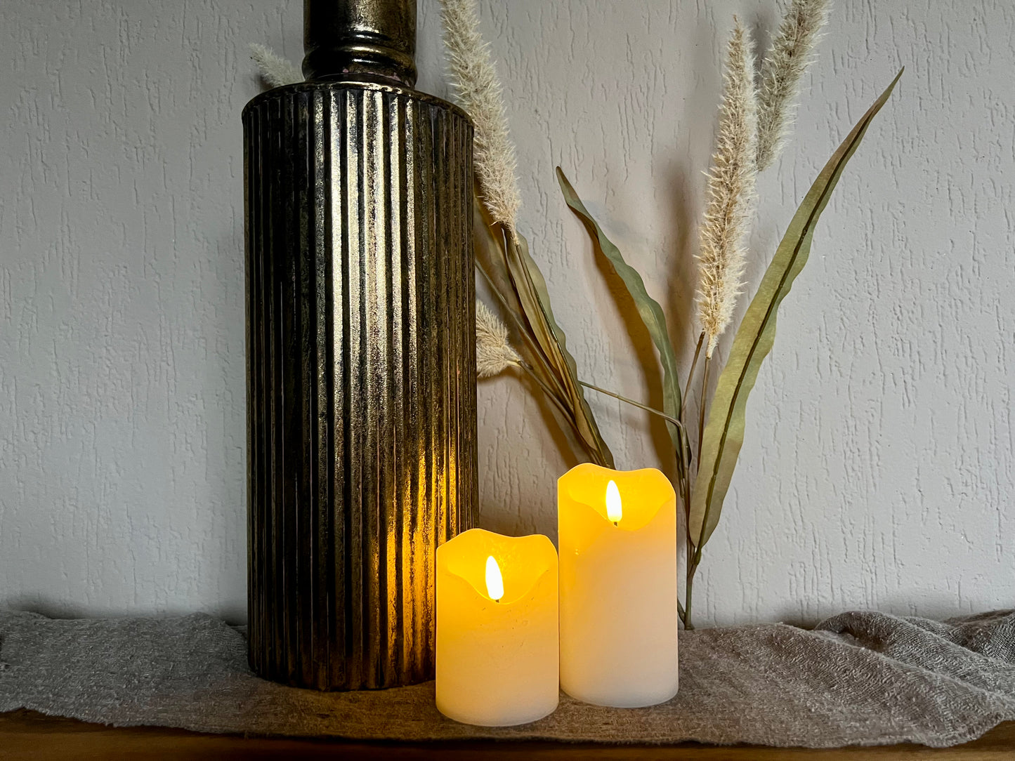 LED block candle M | White