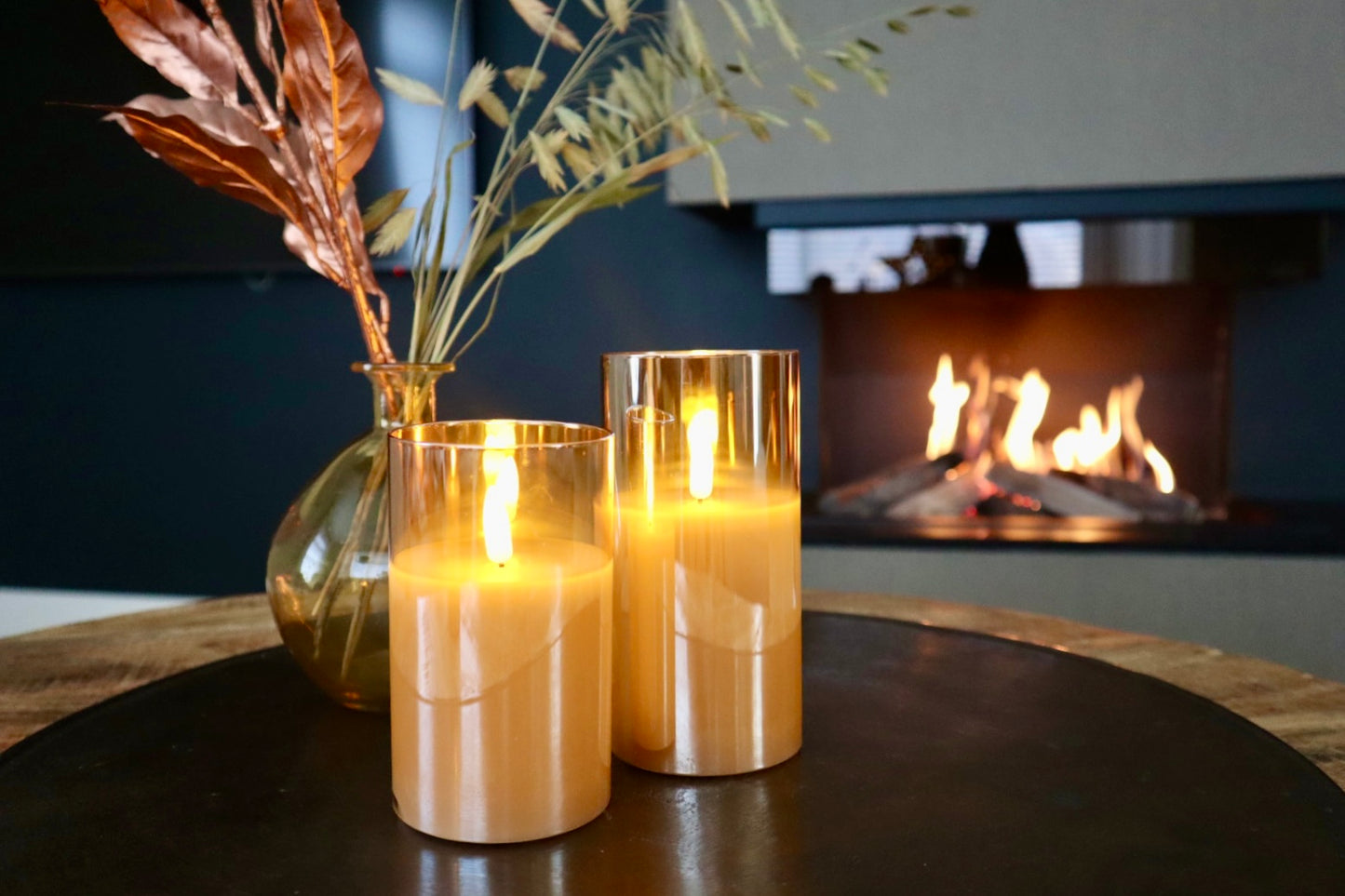 Set | LED glass orange/ gold