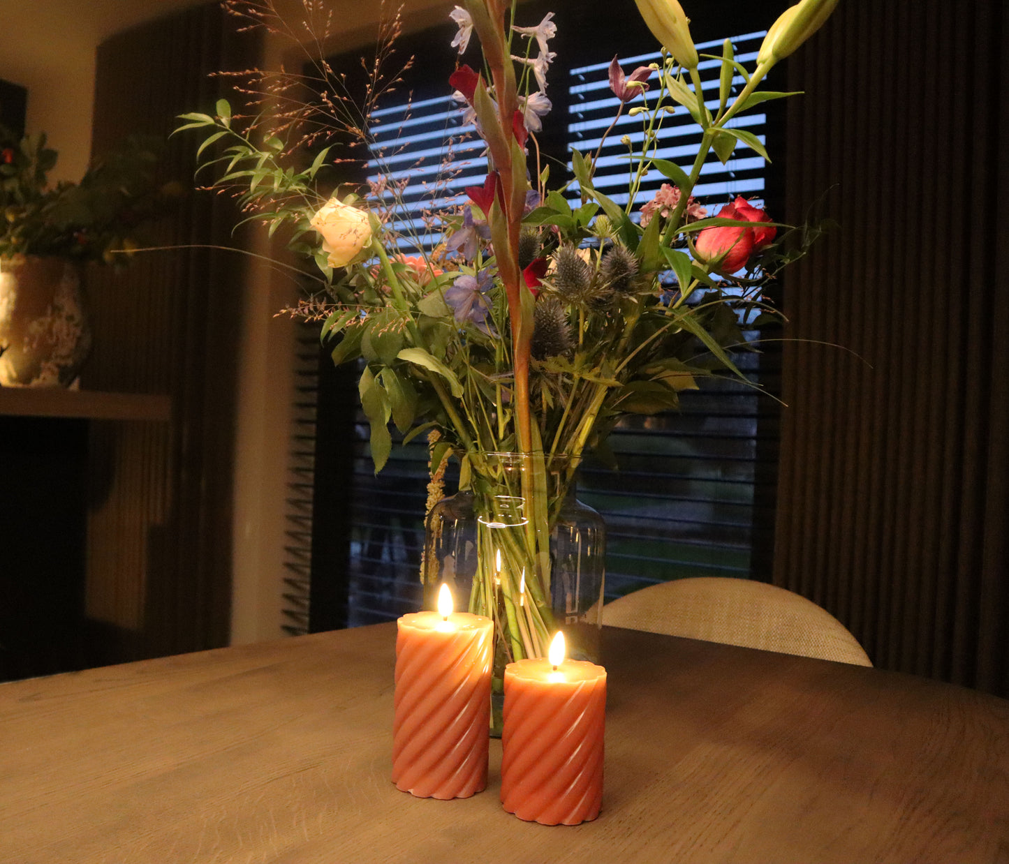 Swirl LED candle S | Pink