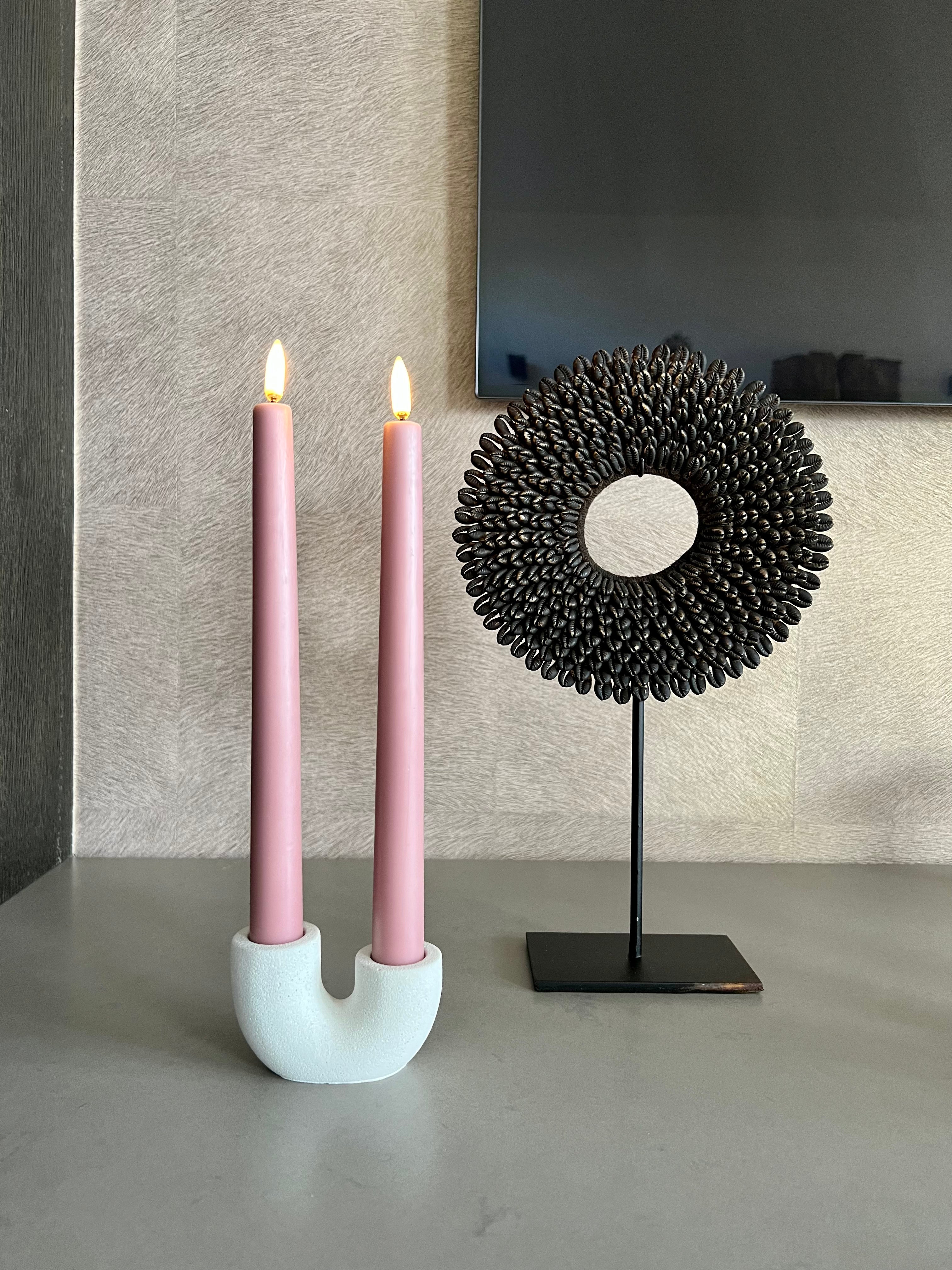 Uyuni Led dinner candles 2-pack | Dusty pink