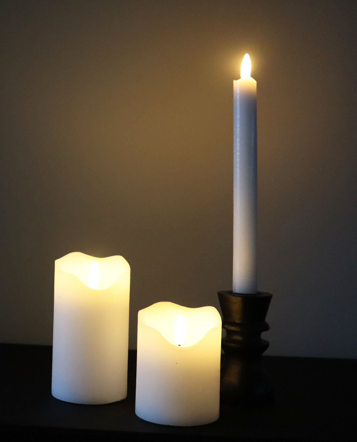 LED block candle M | White