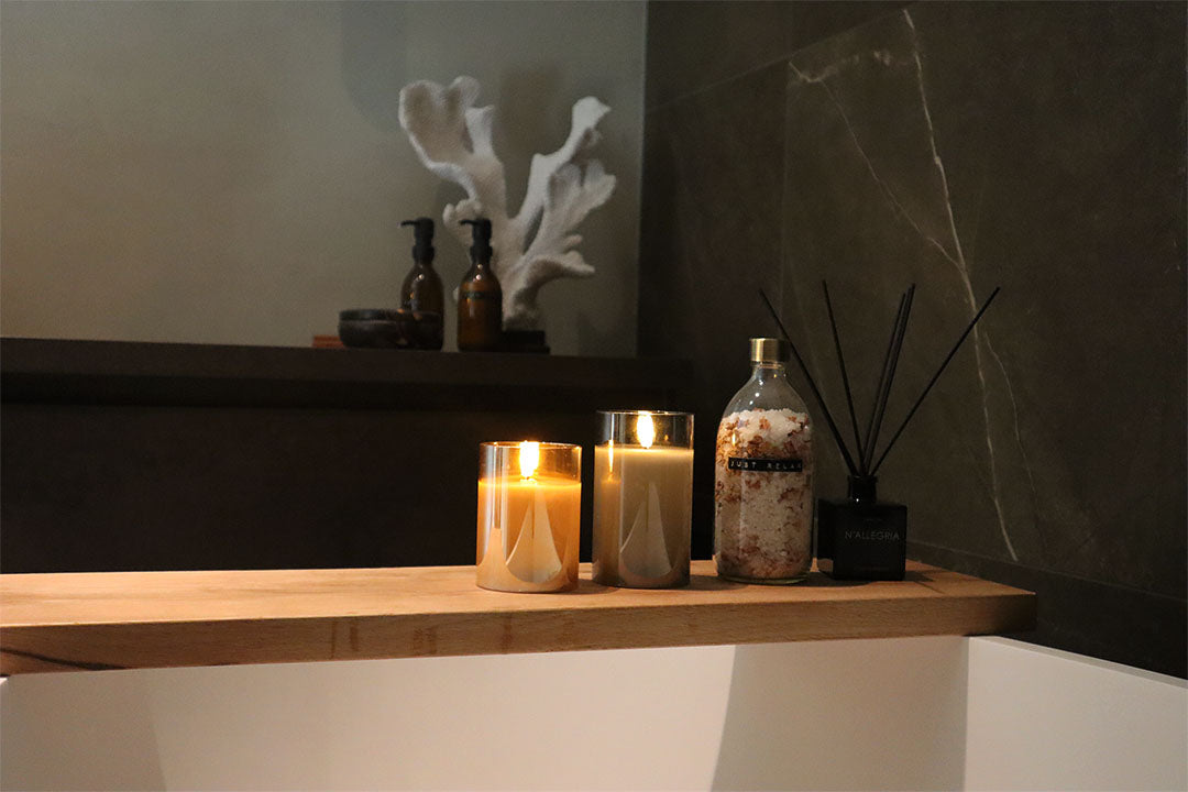 LED kaars in glas S | Oranje