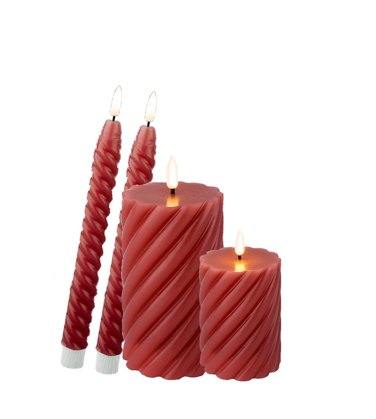 Set | Swirl kaarsen roze