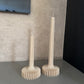 Ribbed Pillar Candle Set | Beige