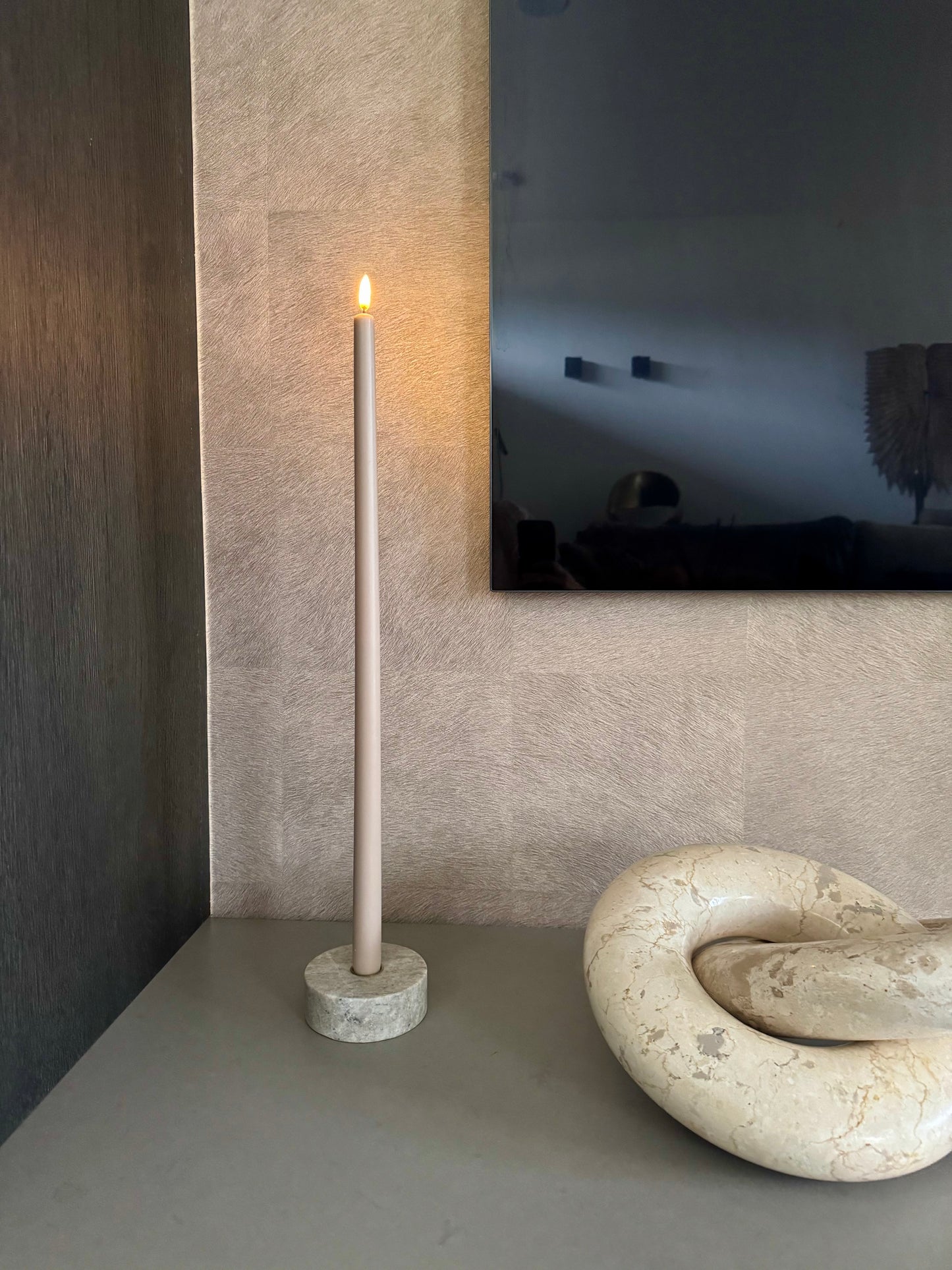 Uyuni Led dinerkaars lang | Beige