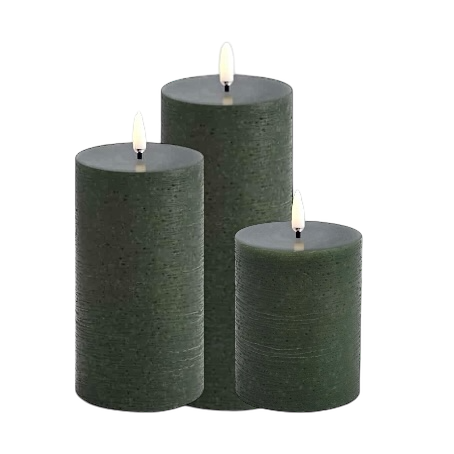 Uyuni Led Block Candle Set of 3 | Black