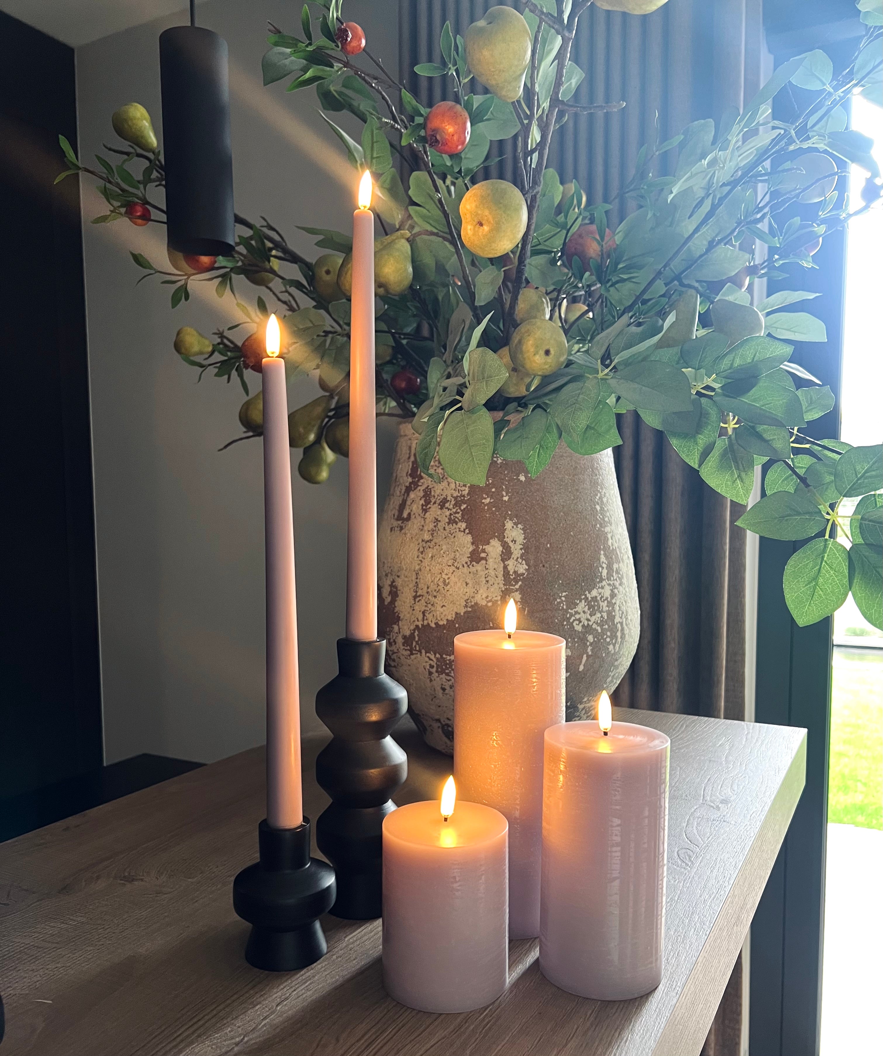 Uyuni LED dinner candles 2-pack | Light Lavende