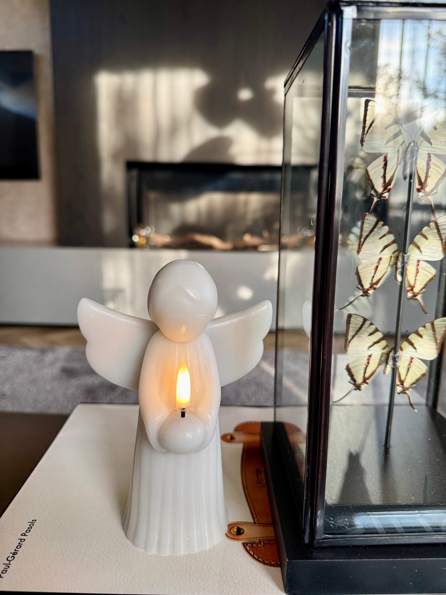 Uyuni led engel kaars | Oyster Grey