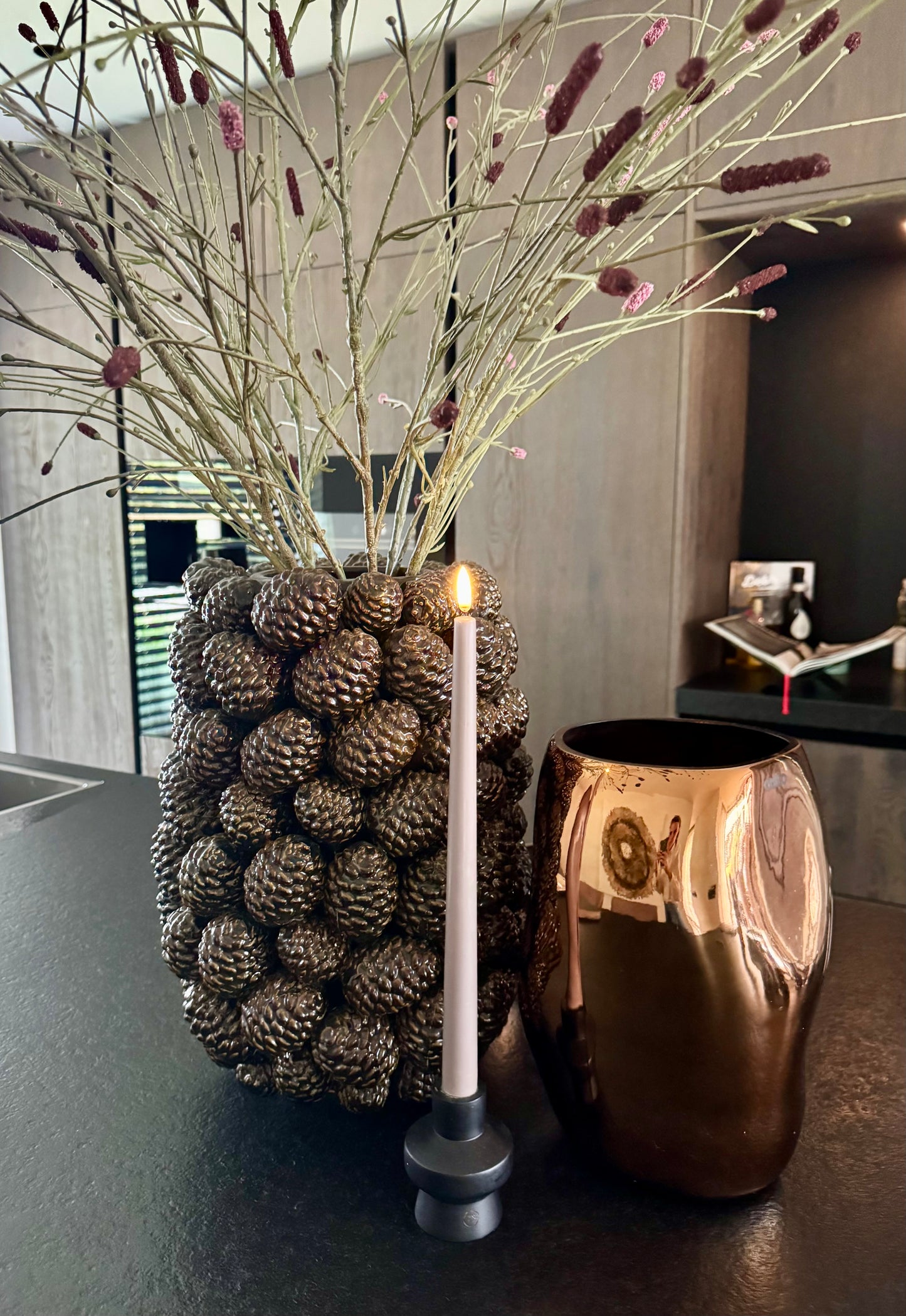 Uyuni Led smalle dinerkaarsen 2-pack | Sandstone