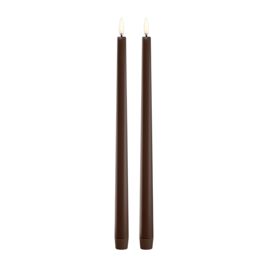 Uyuni Led smalle dinerkaarsen 2-pack | Bruin