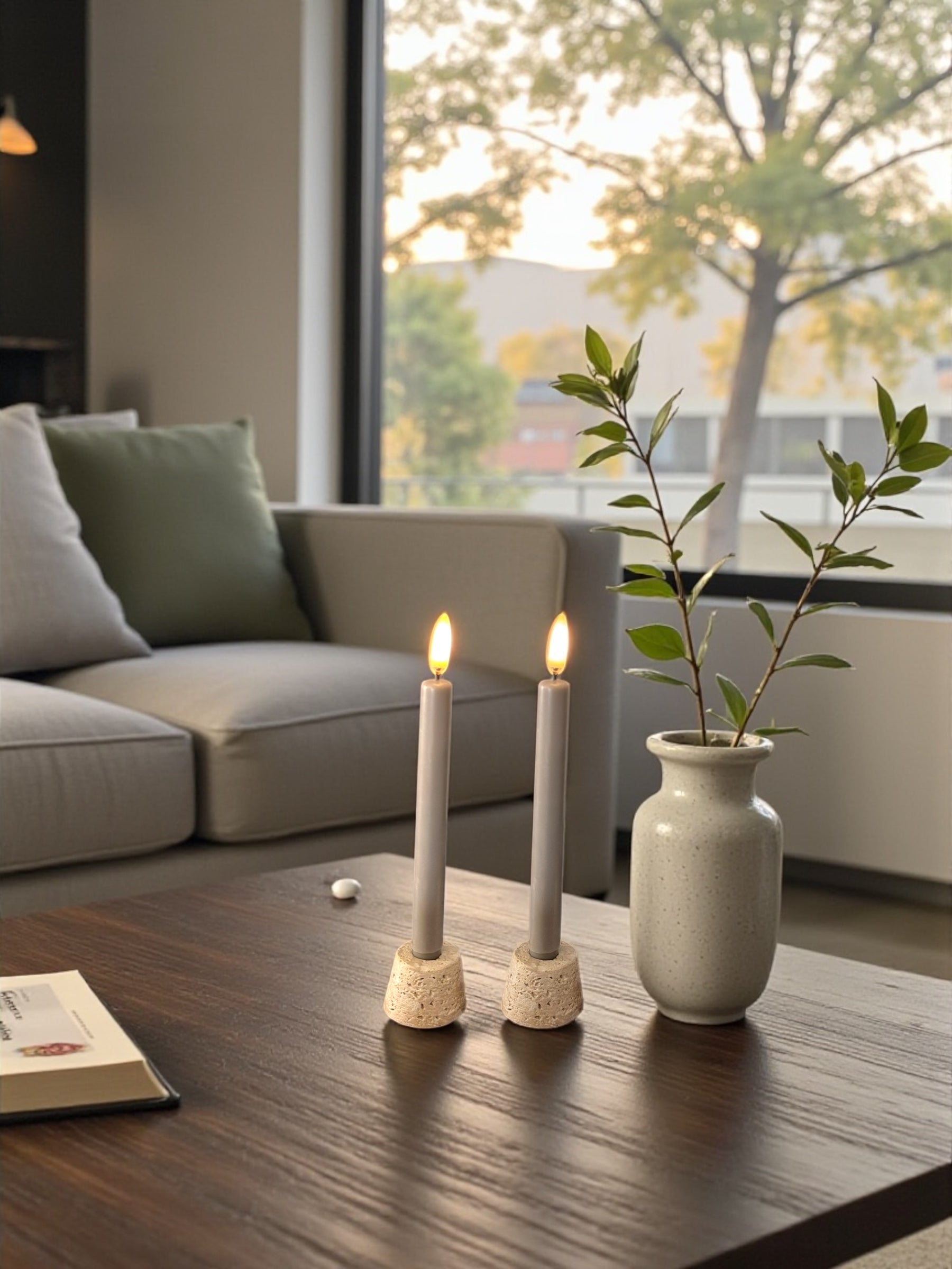 Uyuni Led mini dinerkaars 13 cm 2-pack | Sandstone