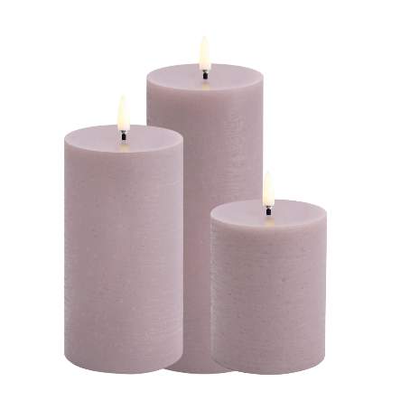 Uyuni Led blokkaars Set van 3 | Light Lavendel